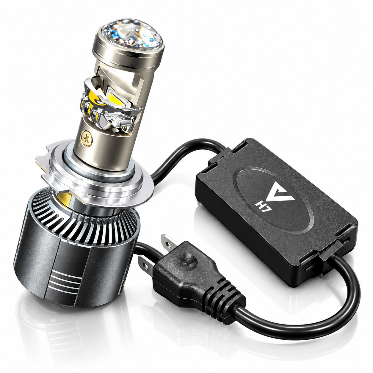H7 Slim Mercekli LED Xenon Projektör Lensli Kompakt Araç Far Ampulü