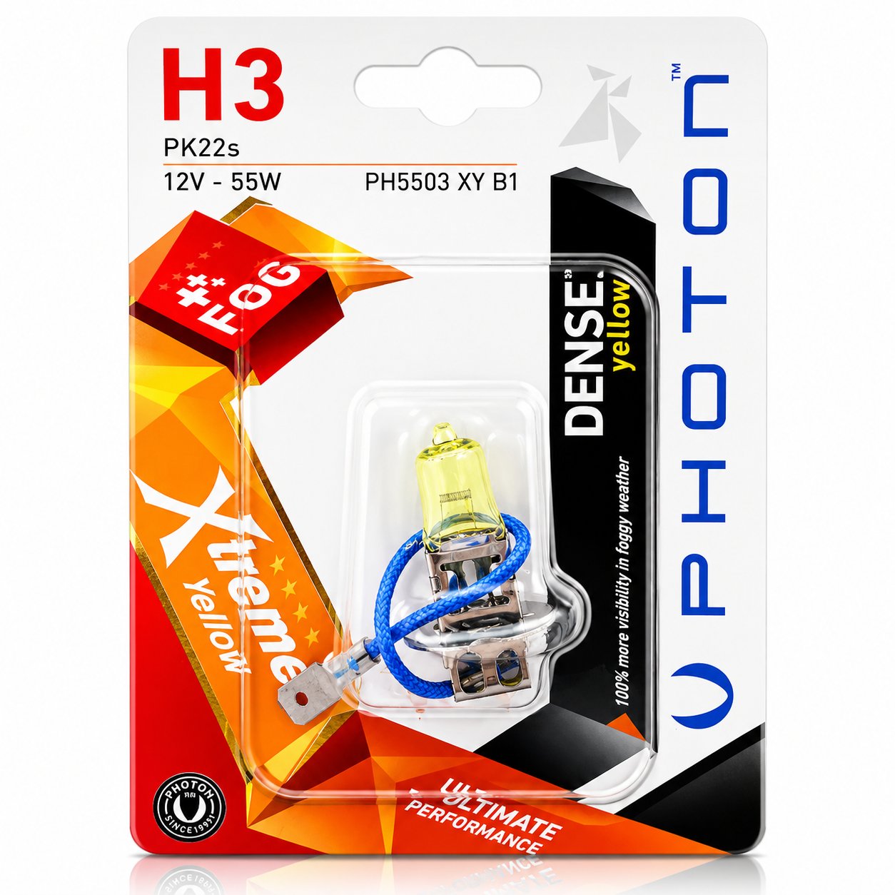 Photon H3 12V 55W Xtreme Yellow Sarı Halojen Far Ampulü (1 Adet)