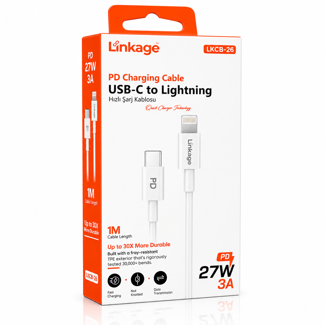 Şarj Kablosu Iphone Linkage 2.0 A Hızlı Şarj (LKCB-26)