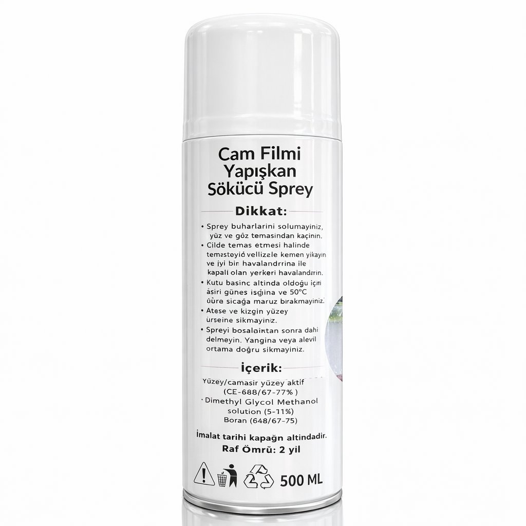 Sörf Cam Filmi Yapışkan Sökücü Sprey 500 ML Güçlü Film ve Etiket Temizleyici