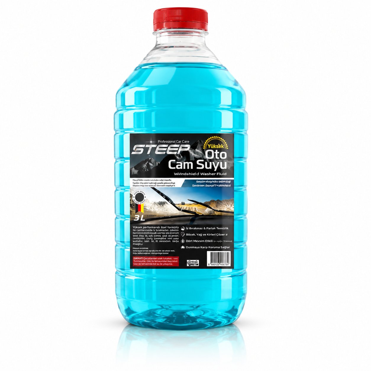 STEEP Cam Suyu Antifrizli 3 Litre | Dört Mevsim Oto Cam Temizleme Sıvısı