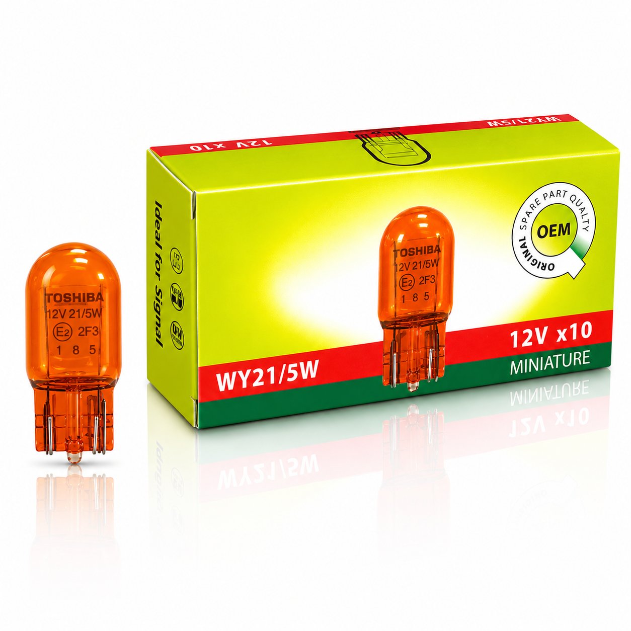 Toshiba 1016 Dipsiz Ampul T20 21W 7443 Turuncu (10 Adet)