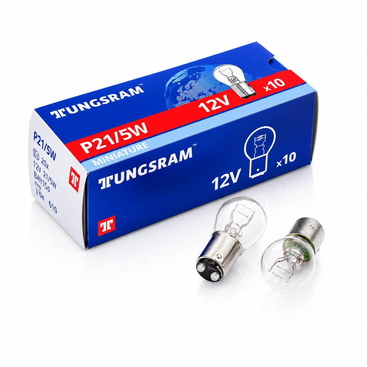 Tungsram 1016 Çift Duy Ampul 1077 12V 21/5W (10 Adet) – Uzun Ömürlü Oto Ampul