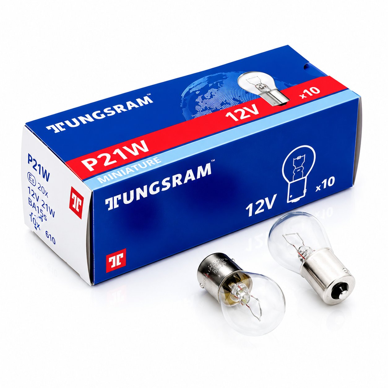 Tungsram 93 Tek Duy 1057 12V 12/21W Ampul (10 Adet) – Dayanıklı Oto Ampul