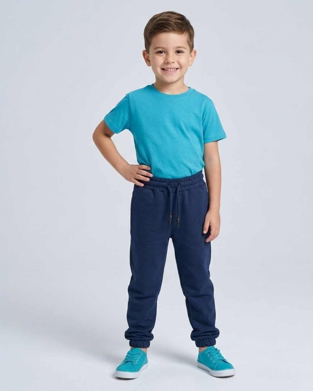 %100 Pamuk Unisex Lacivert Basic Günlük Eşofman Alt - Rahat Kesim