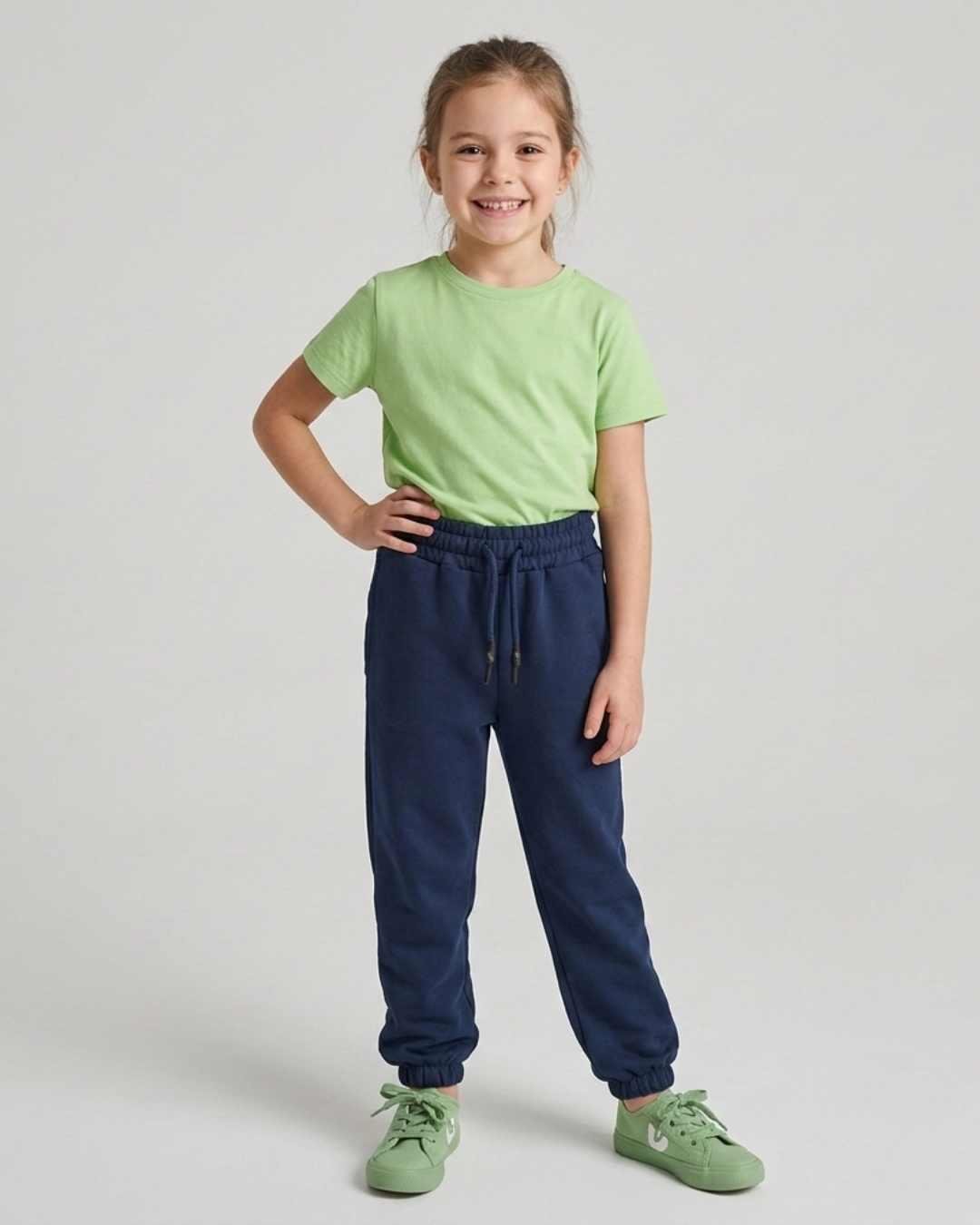 %100 Pamuk Unisex Lacivert Basic Günlük Eşofman Alt - Rahat Kesim