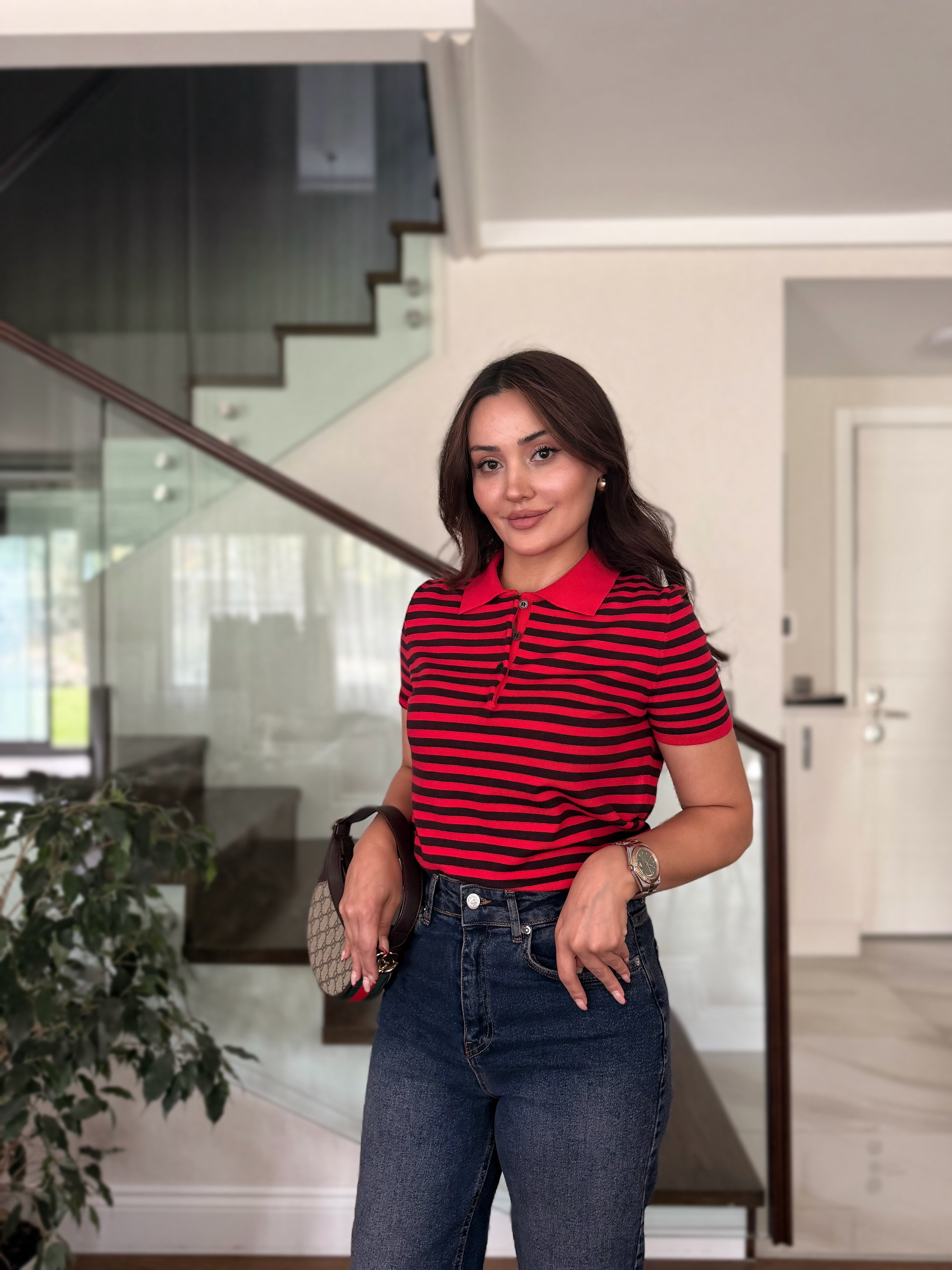 CARMEN  ÇİZGİLİ POLO TRİKO