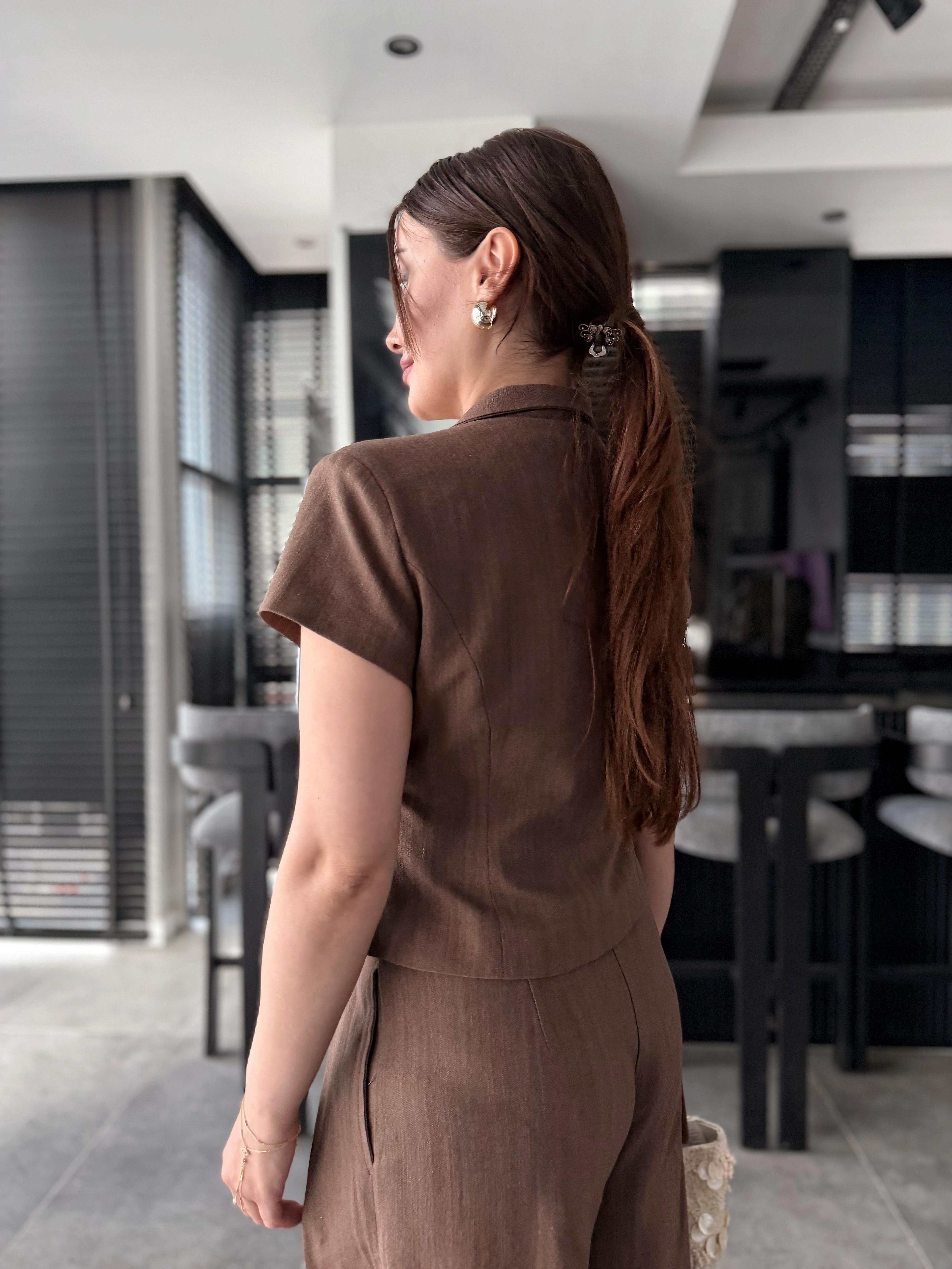 DÜĞME DETAYLI CEKET PANTOLON TAKIM