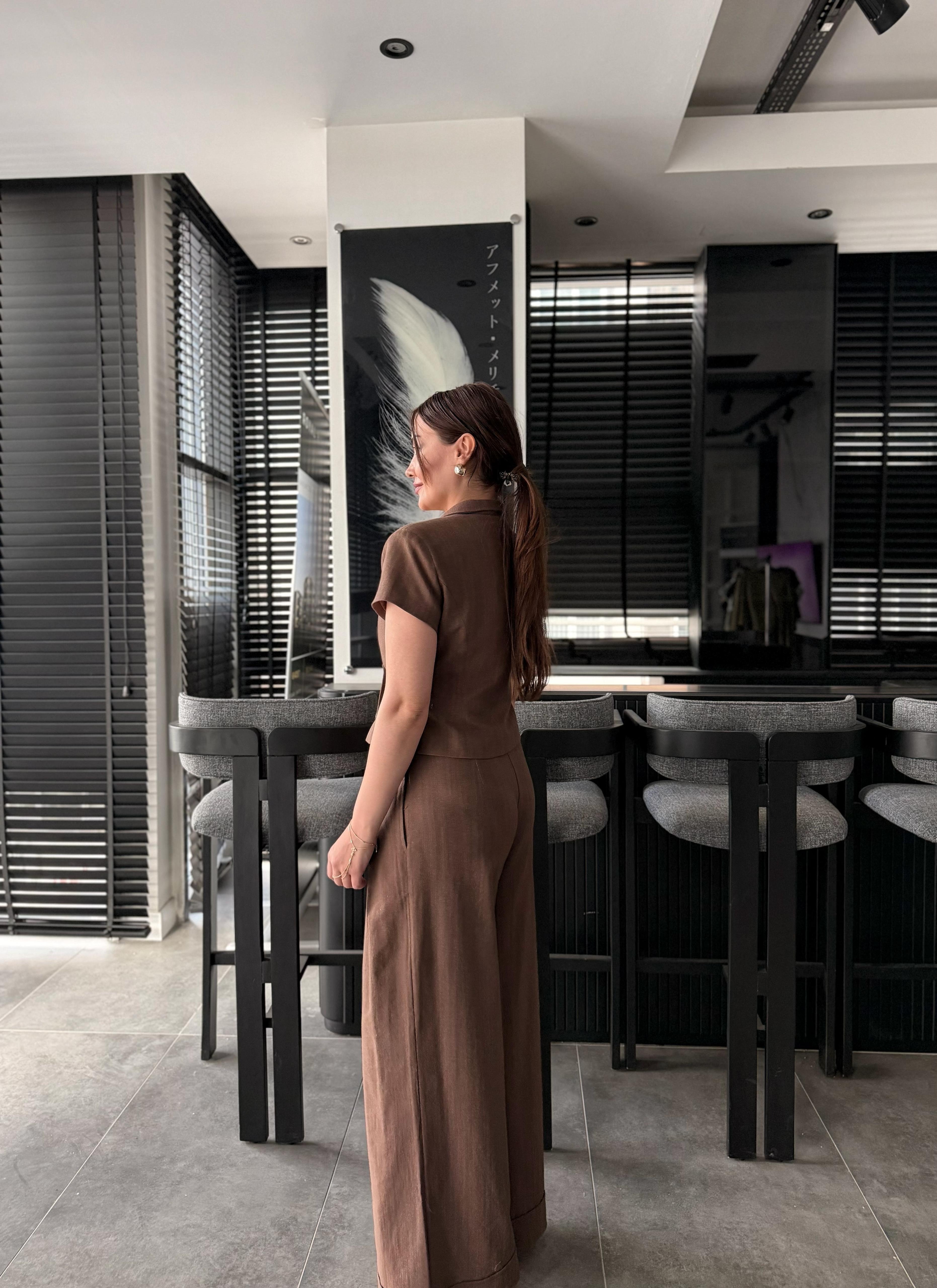 DÜĞME DETAYLI CEKET PANTOLON TAKIM