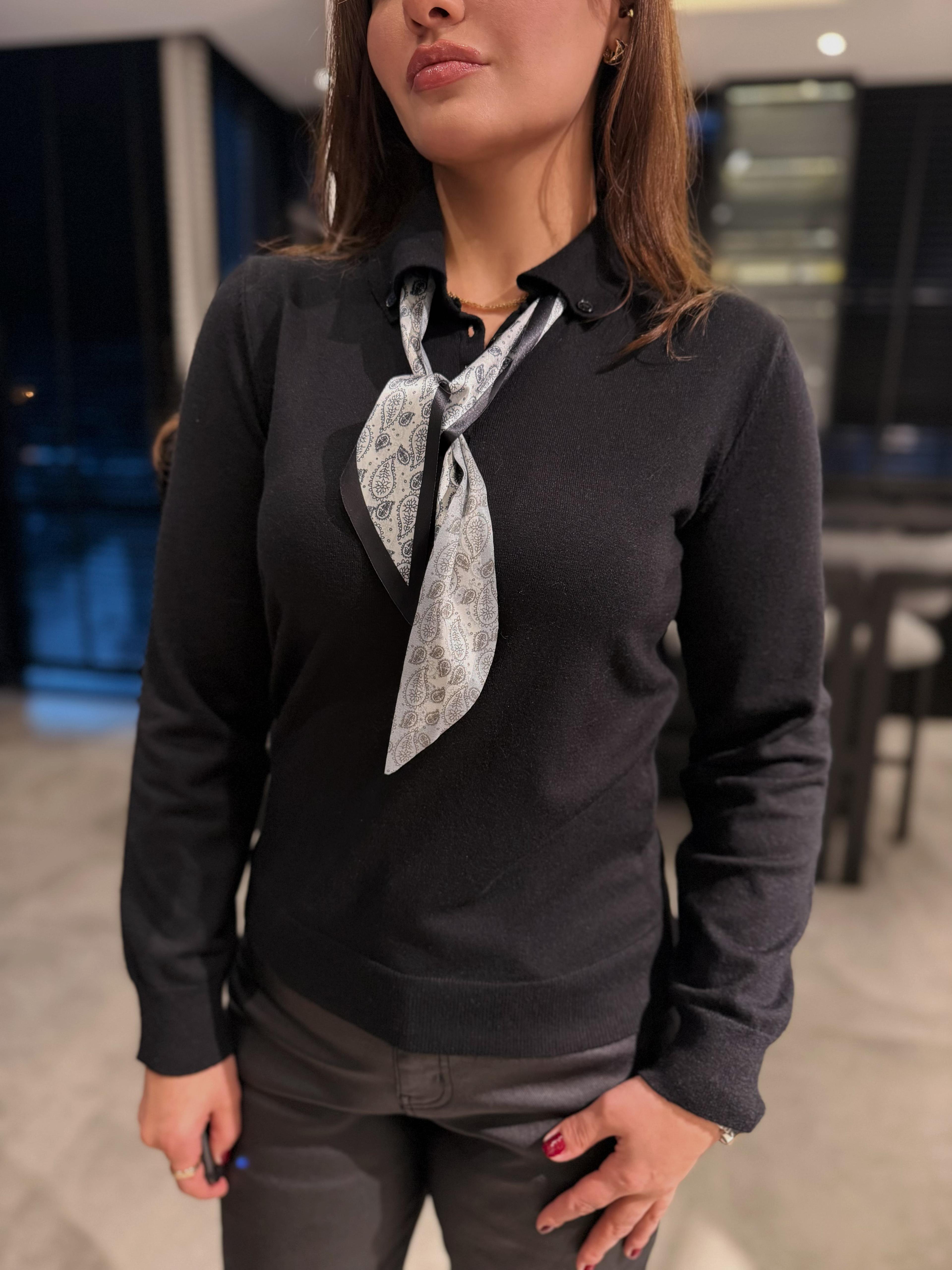 FULARLI TRİKO KAZAK 