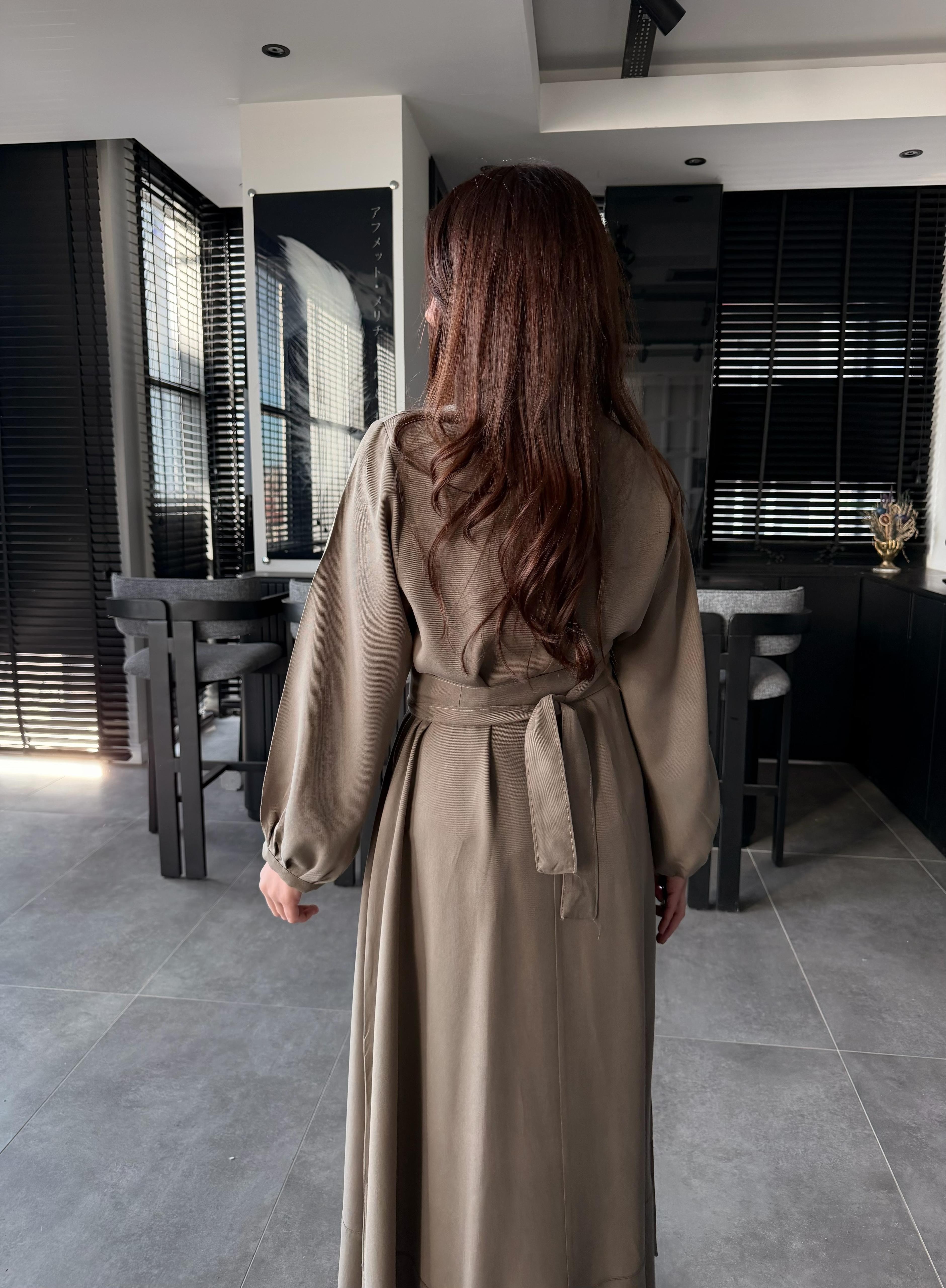 FULARLI VİSKON ELBİSE 