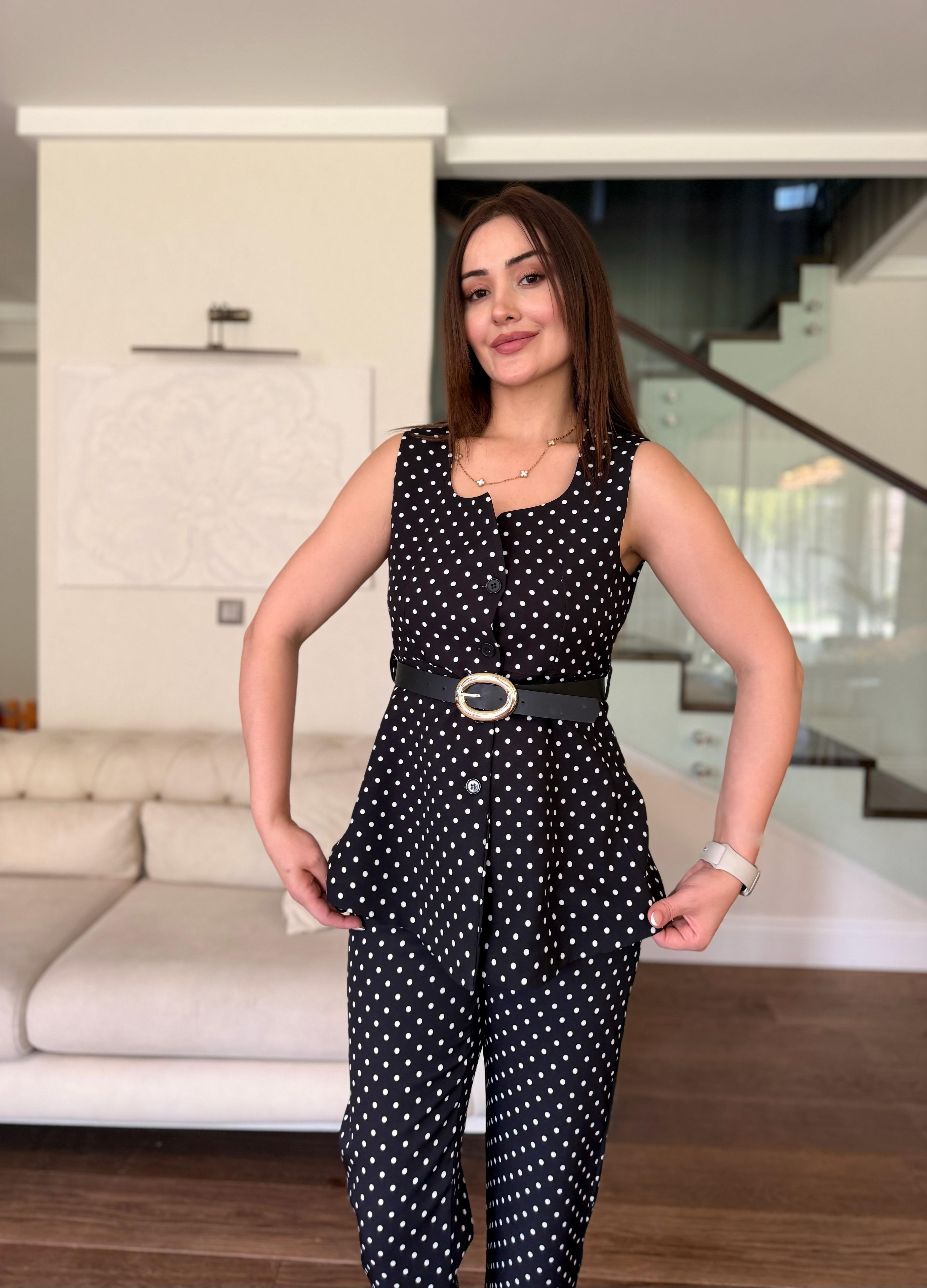 KEMERLİ YELEK PANTOLON TAKIM