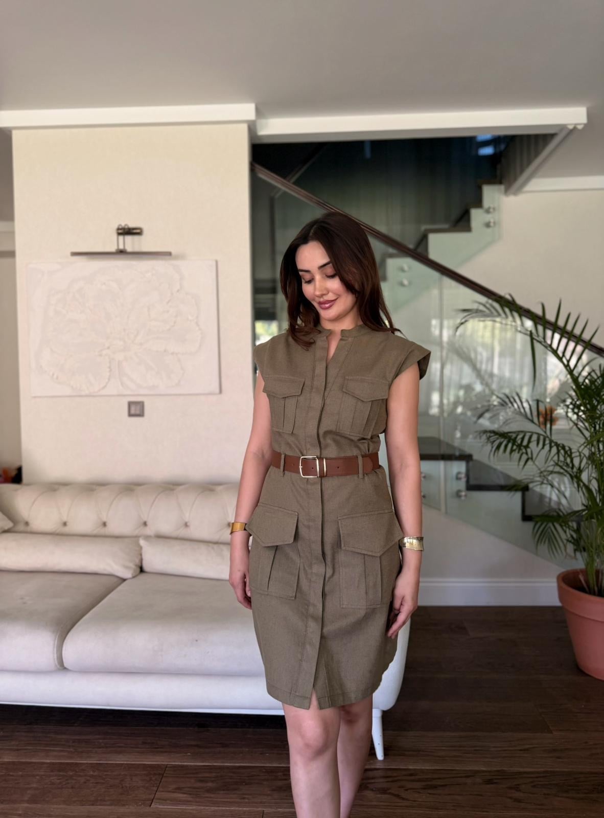 KETEN SAFARİ ELBİSE
