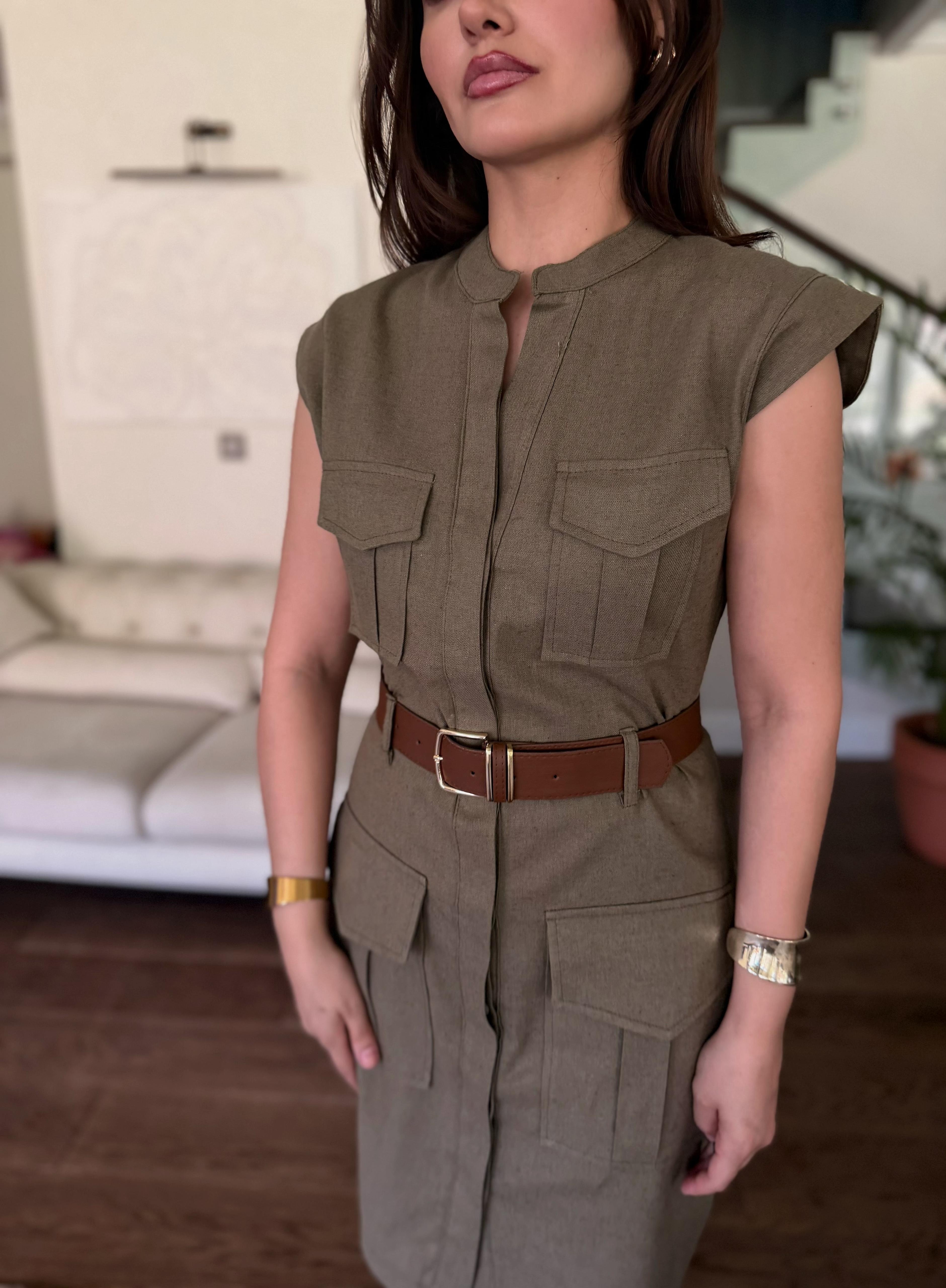 KETEN SAFARİ ELBİSE