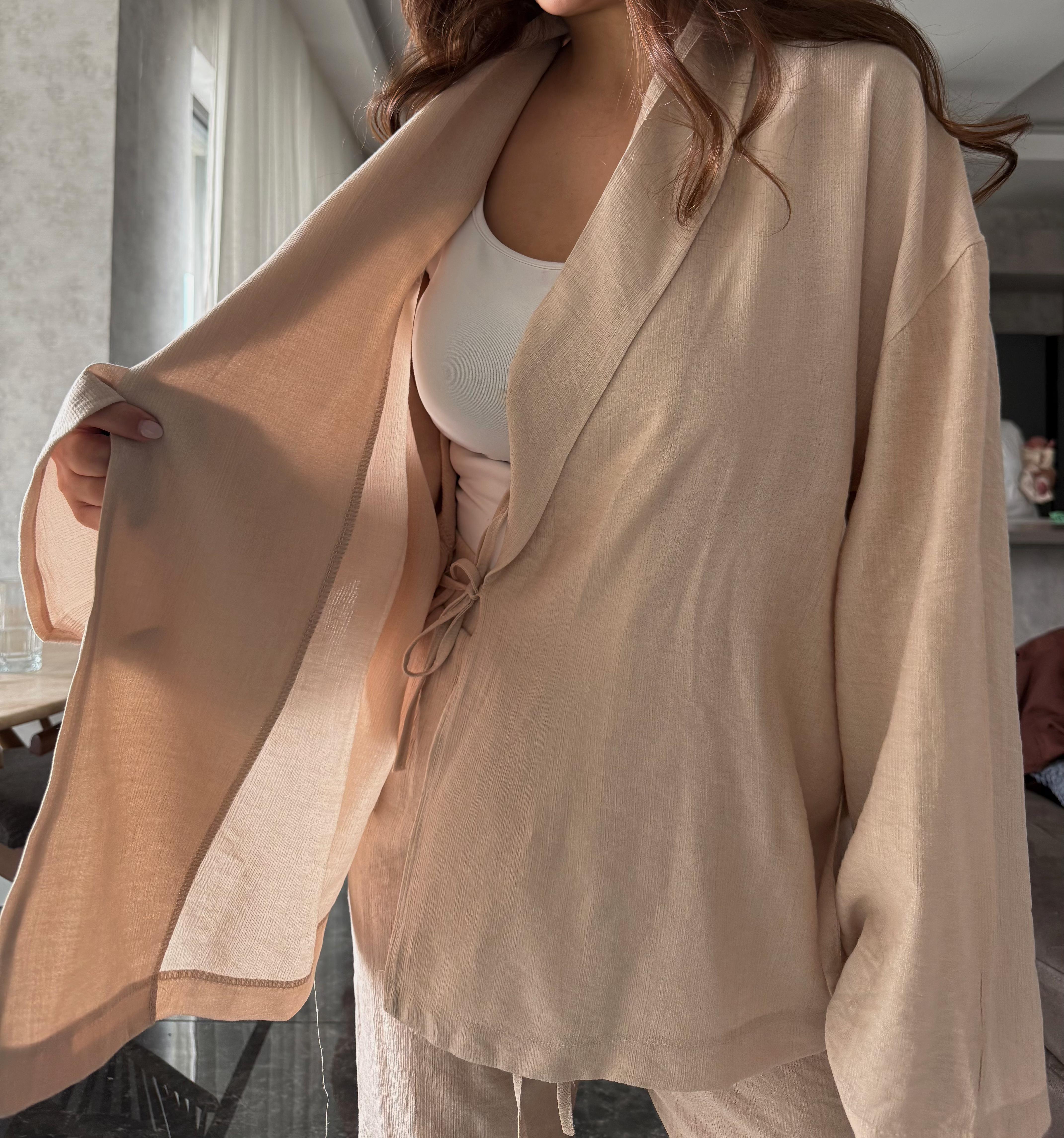 Kuşaklı Kimona Takım