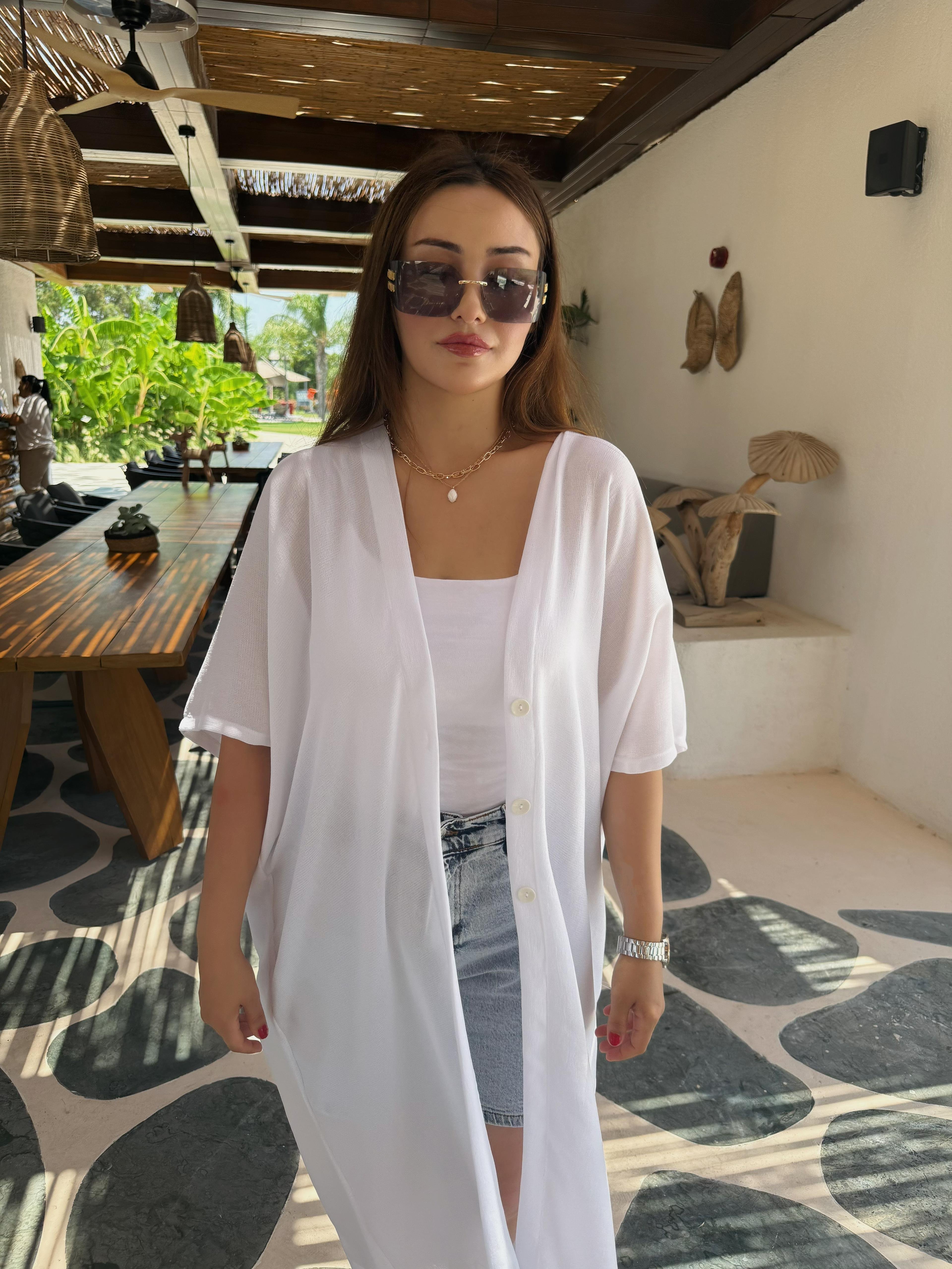Massimo Dutti Beyaz Uzun Pareo