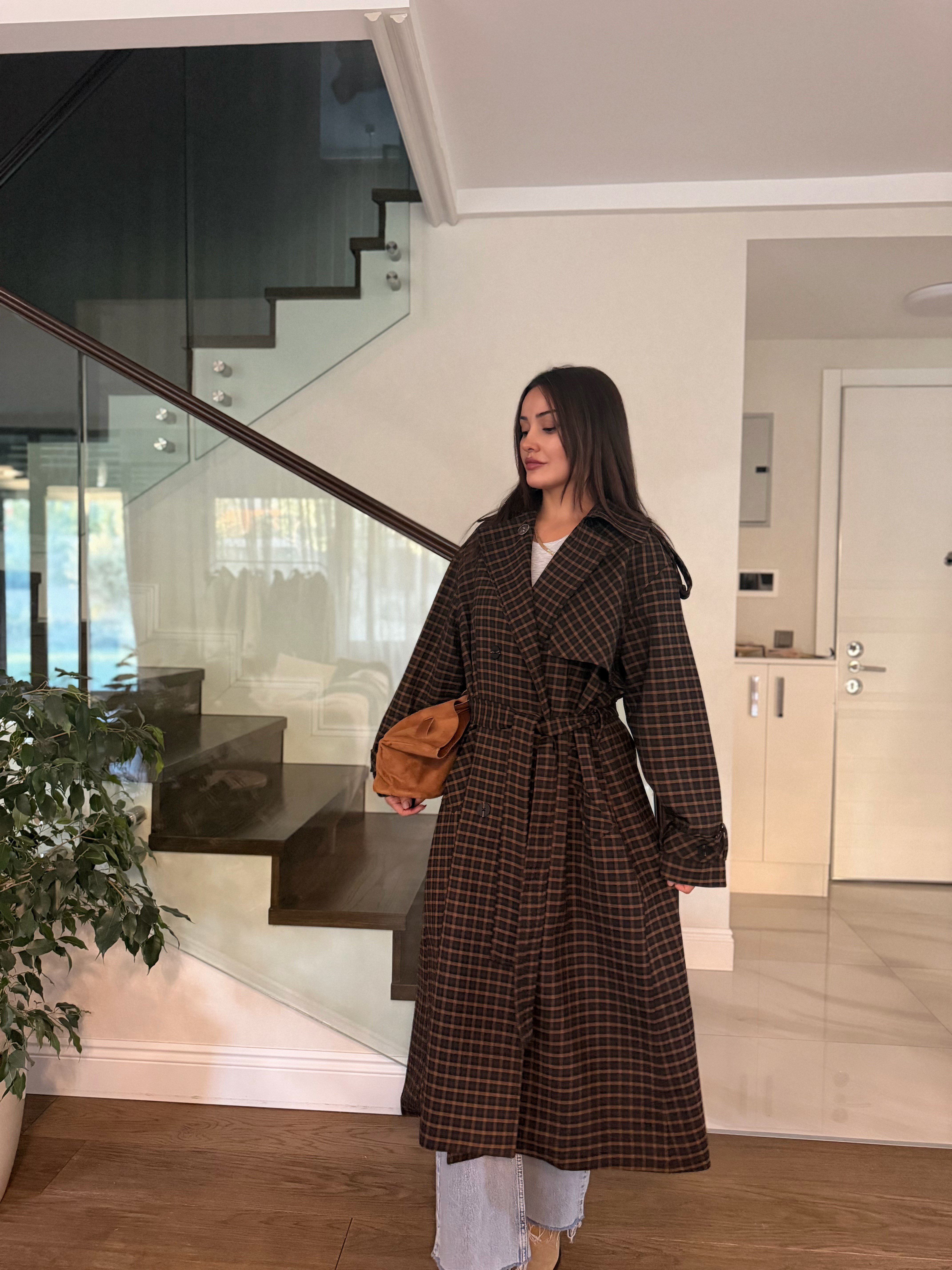 OVERSİZE EKOSE PREMIUM TRENÇKOT