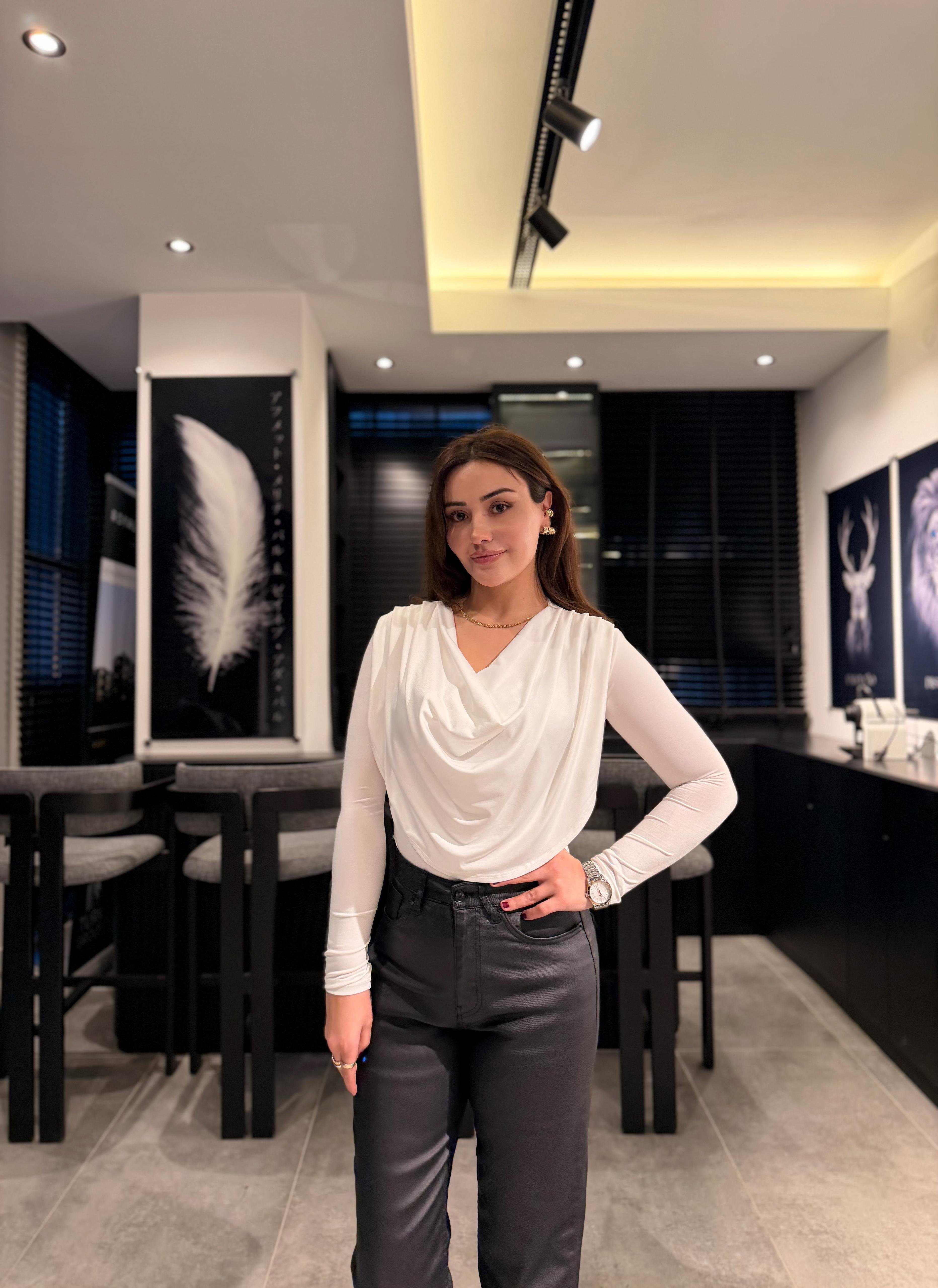 PİLELİ DEGAJE BLUZ