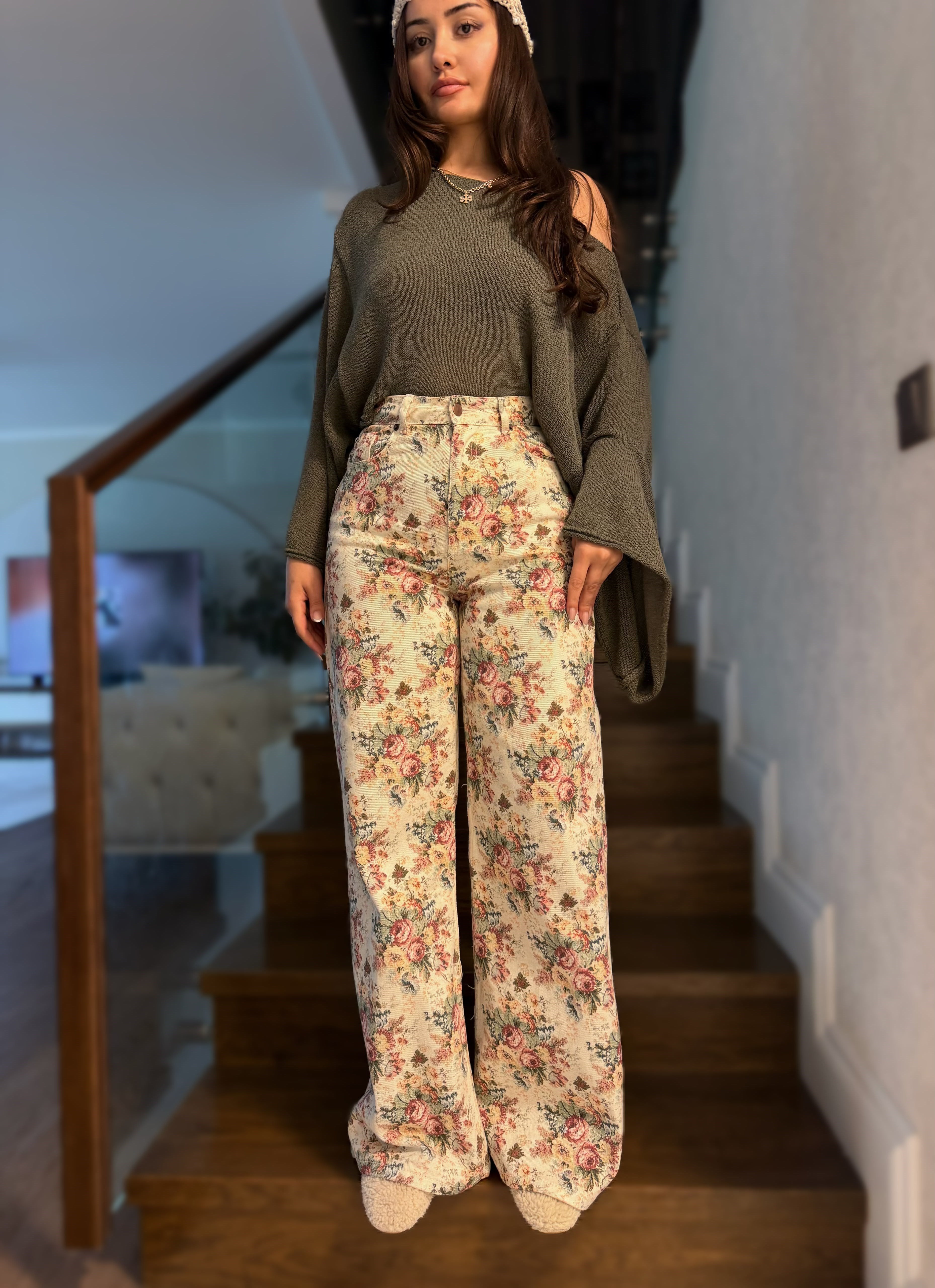 PREMİUM GOBLEN ÇİÇEKLİ PANTOLON