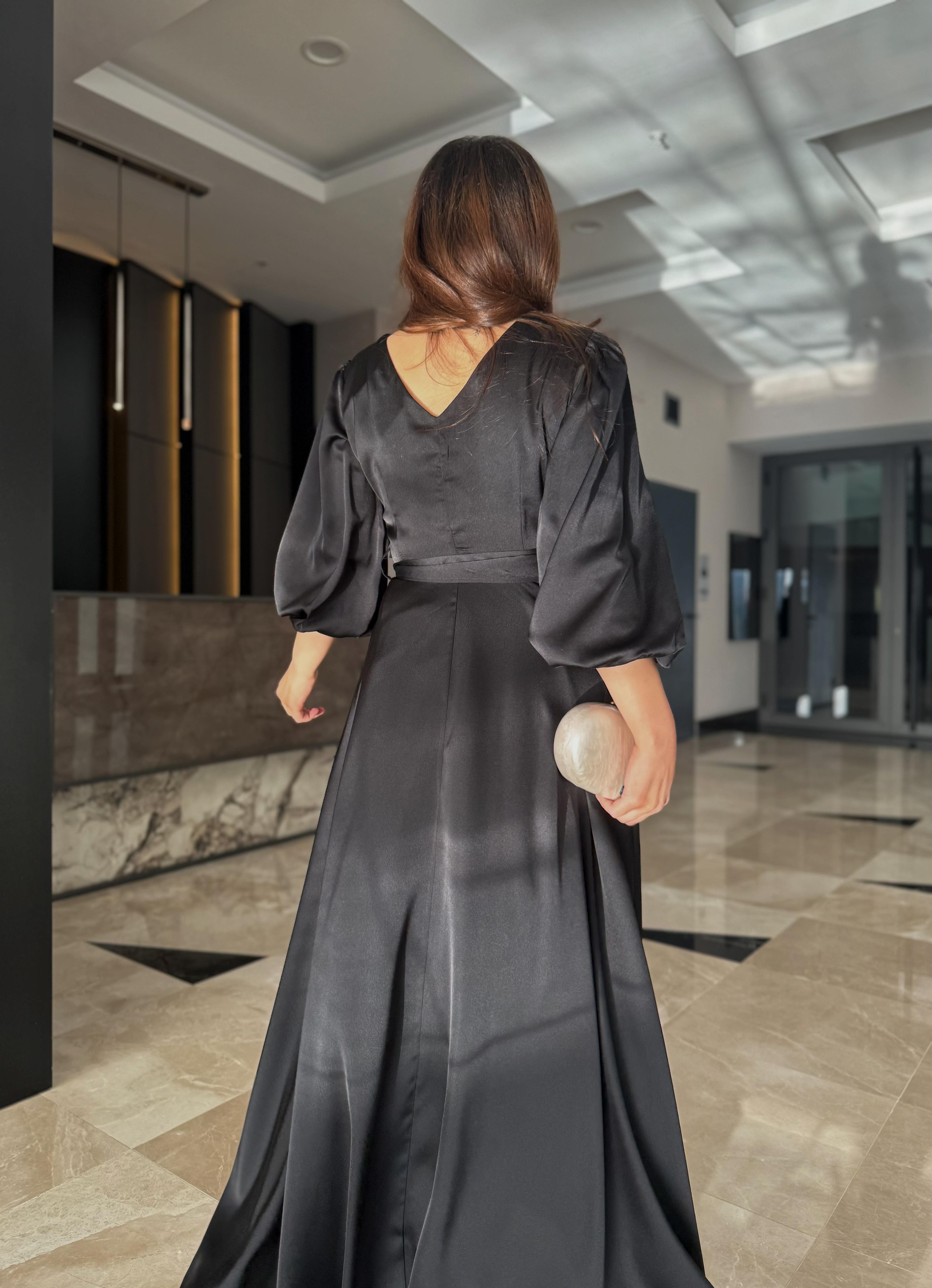 Prenses Model Siyah Abiye