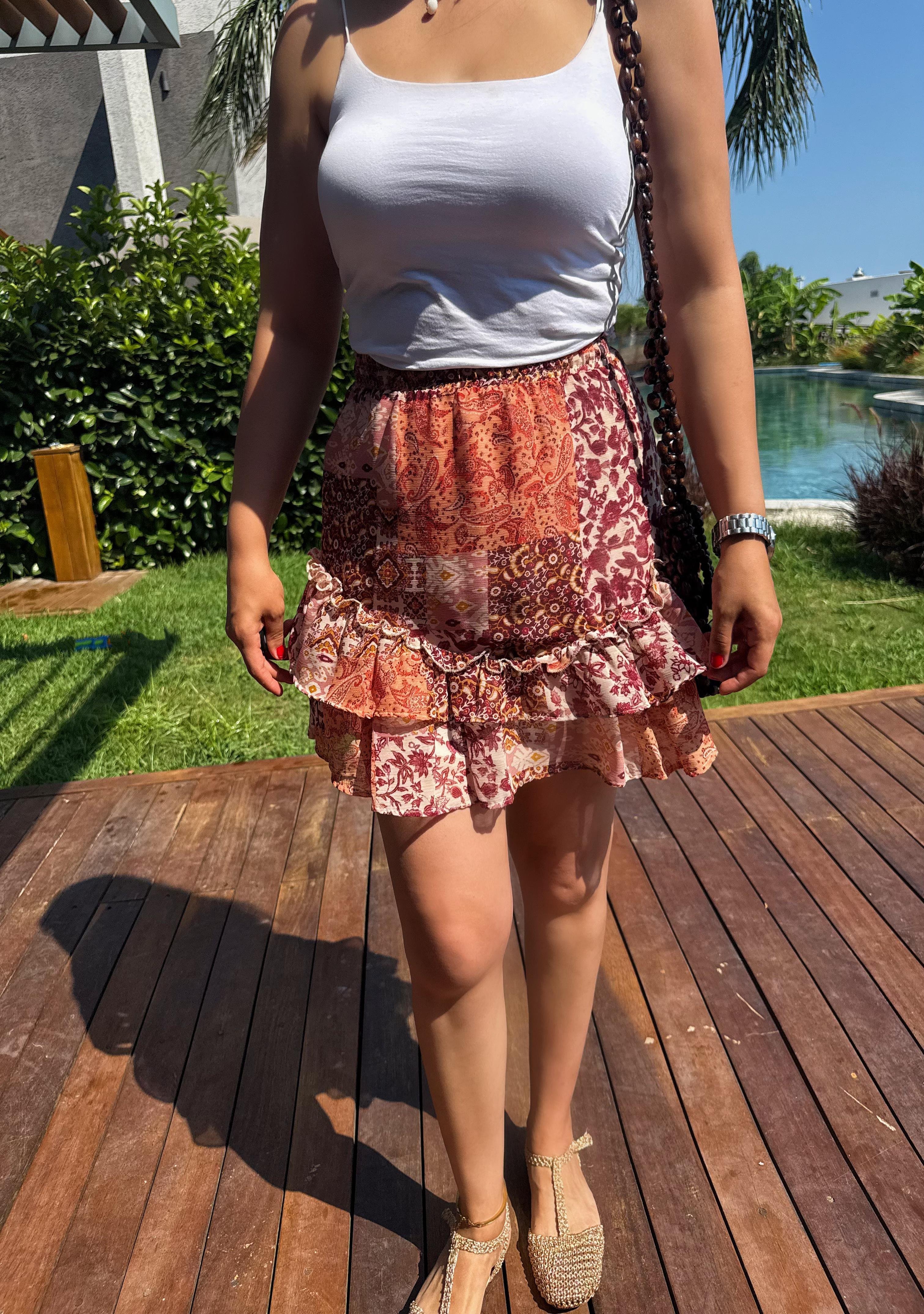 Şifon Astarlı Etek