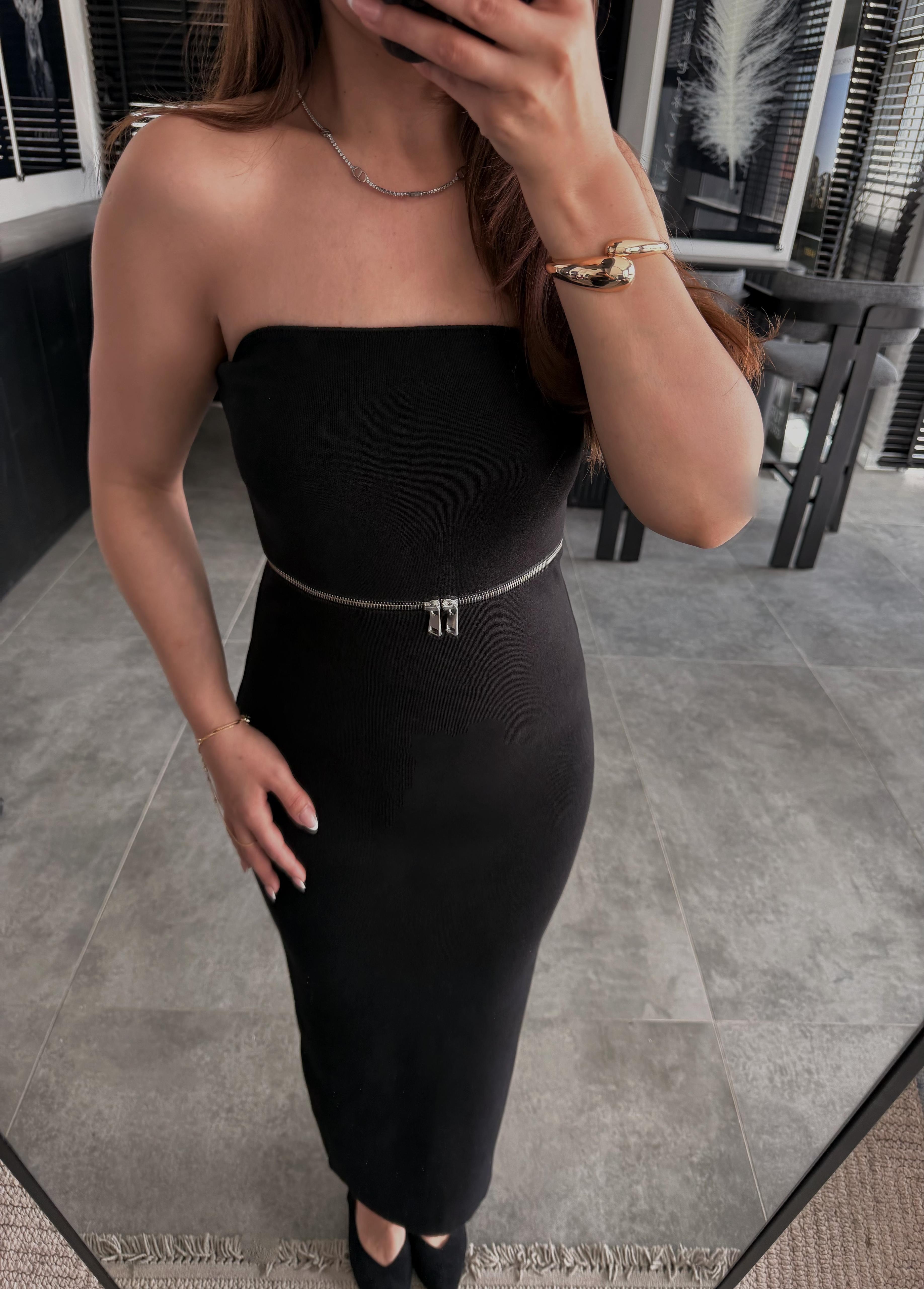 ZARA STRAPLEZ ELBİSE