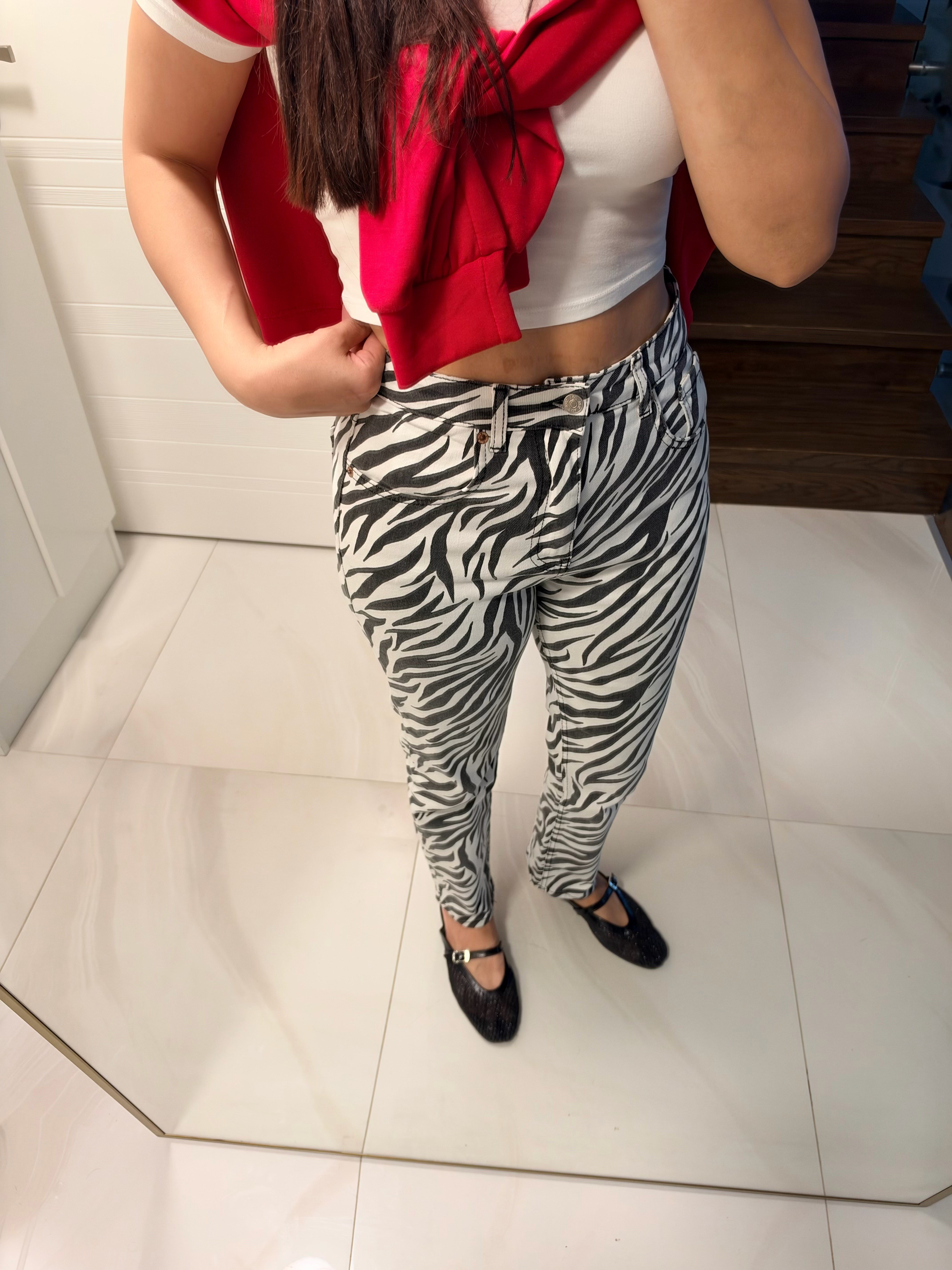 ZR BOYFRIEND ZEBRA DESEN JEAN