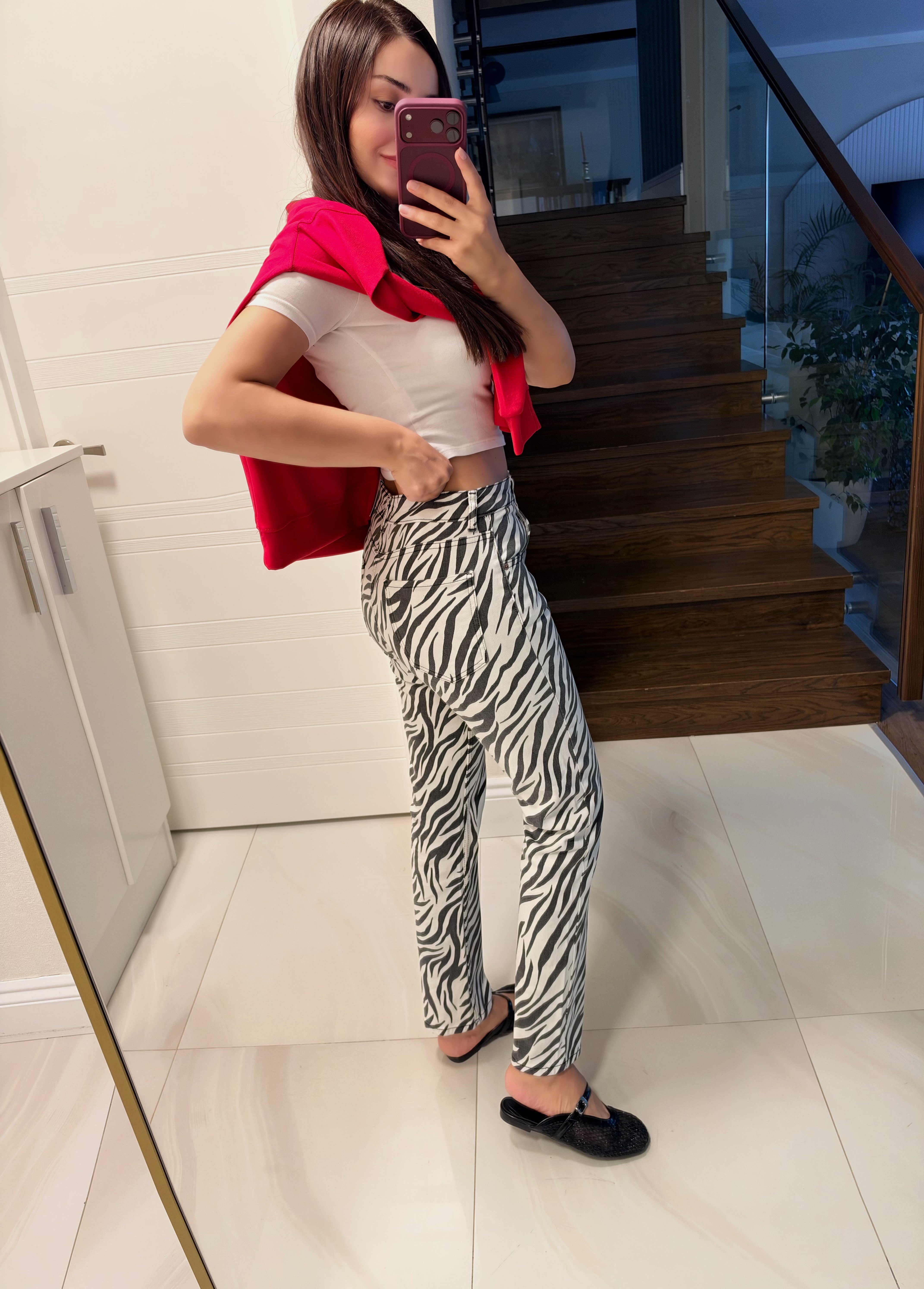 ZR BOYFRIEND ZEBRA DESEN JEAN