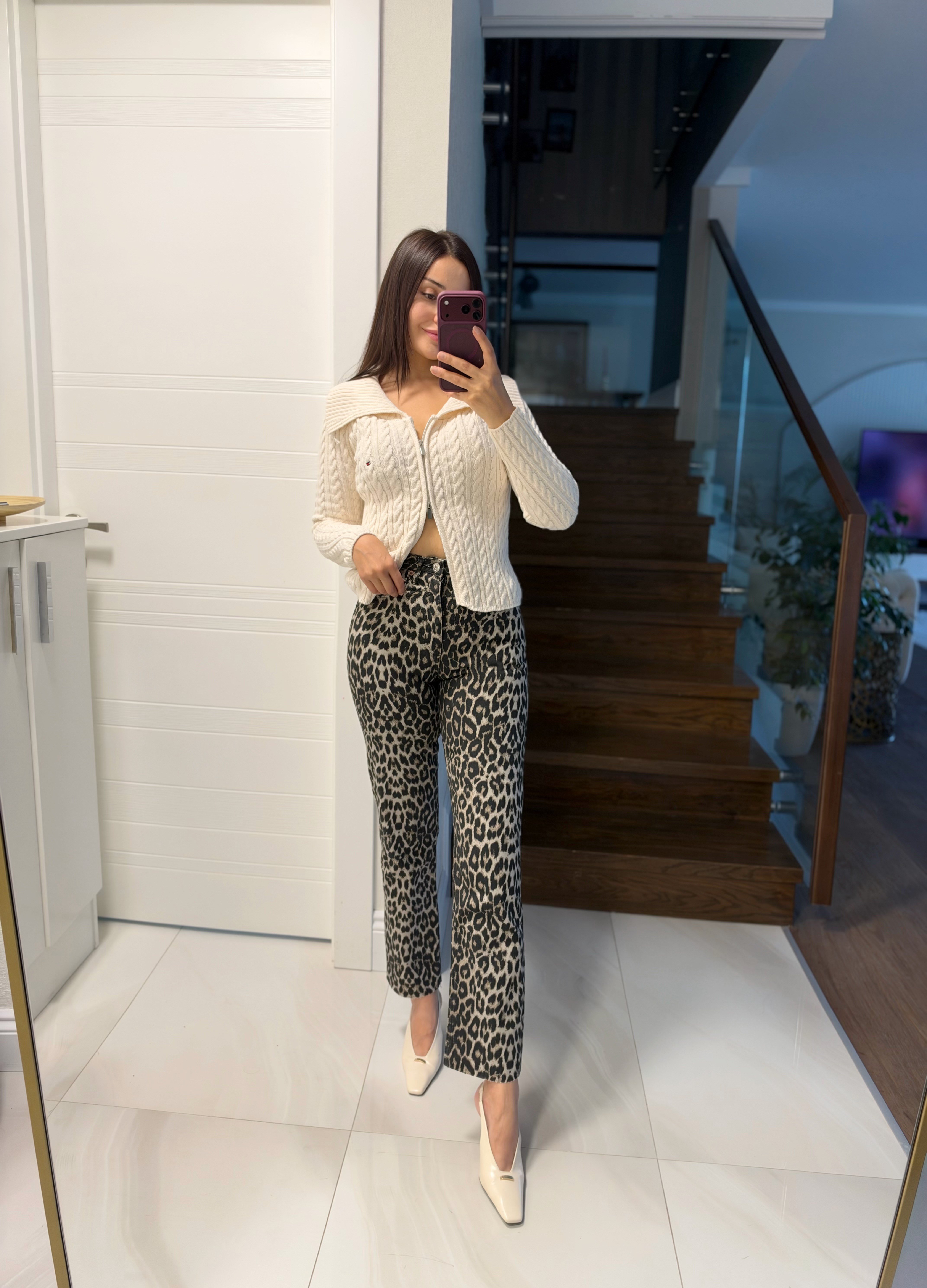 ZR ORİJİNAL LEOPAR DESEN BOY FIT JEAN