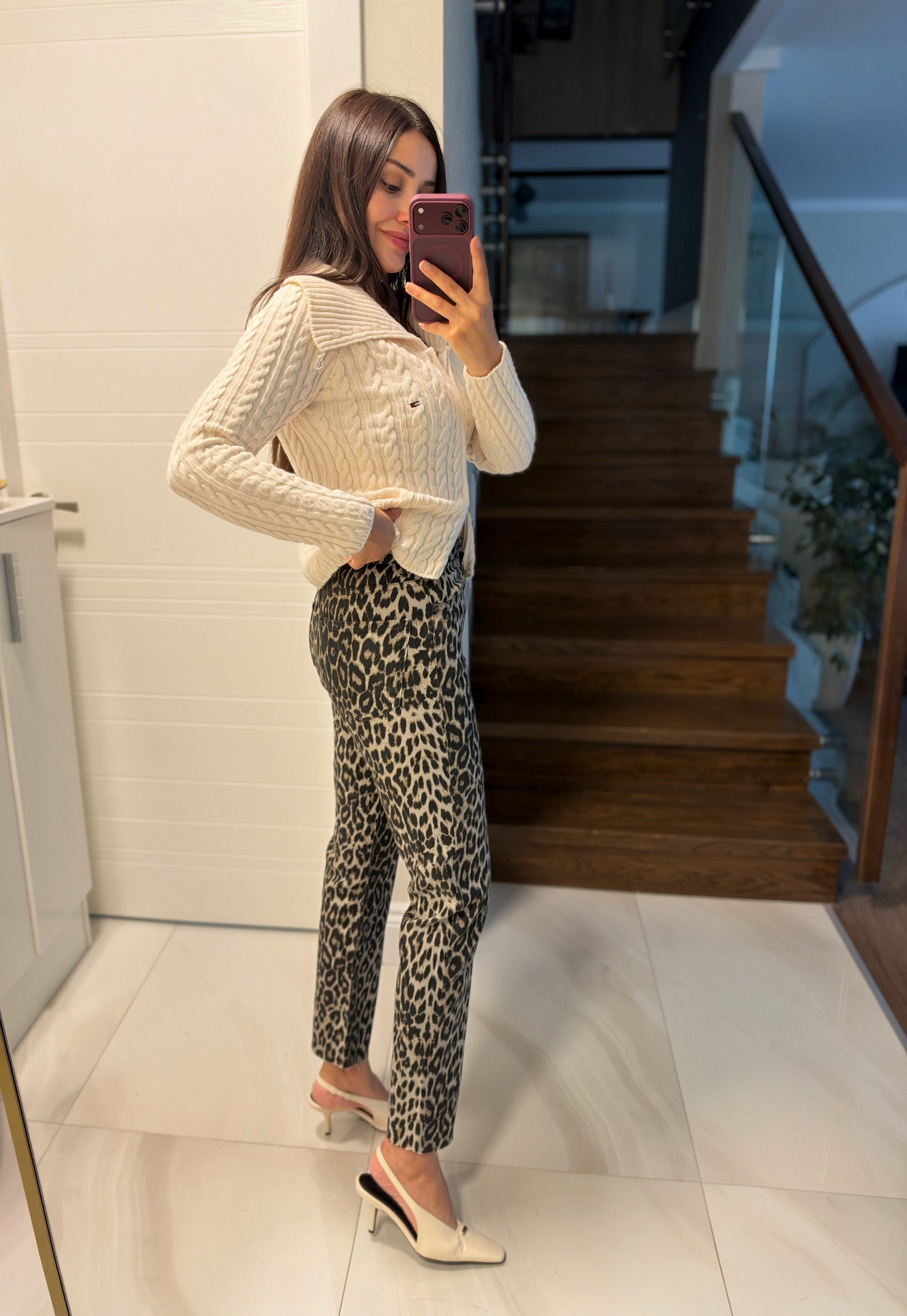 ZR ORİJİNAL LEOPAR DESEN BOY FIT JEAN