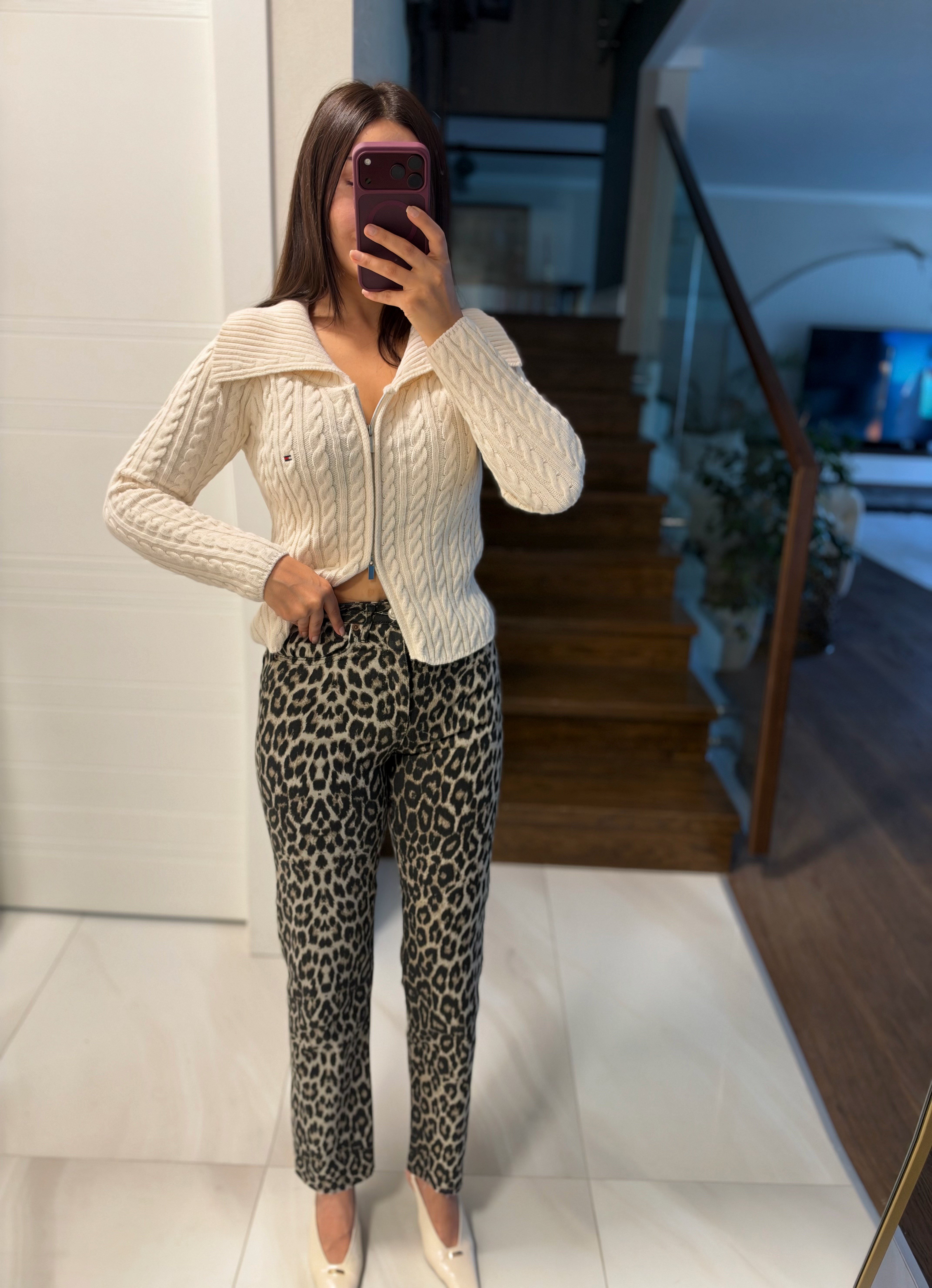 ZR ORİJİNAL LEOPAR DESEN BOY FIT JEAN