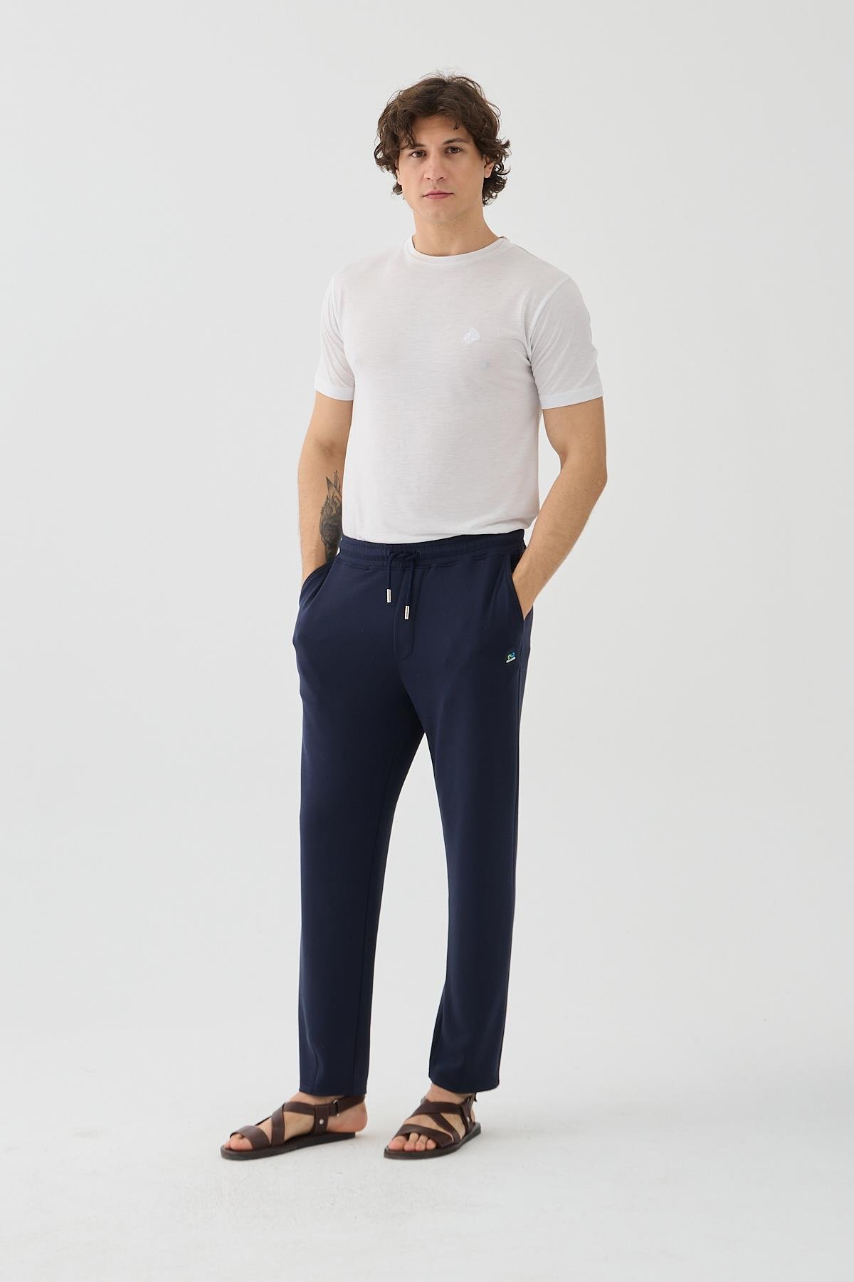 Halikarnas Keten Lacivert Jogger Pantalon
