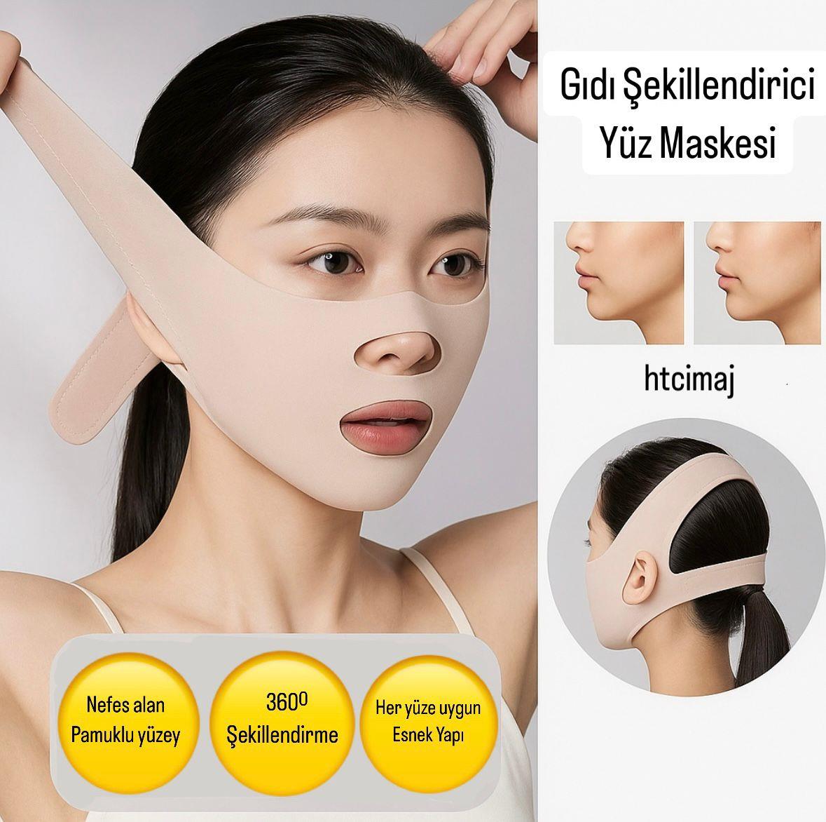 Yüz Şekillendirici Gıdı Giderici Korse - V shape maske  - Çene Boyun Bandı - Yüz Korsesi