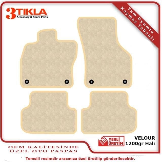 Audi A4 2008-2015 Lüks Halı Paspas Seti Bej