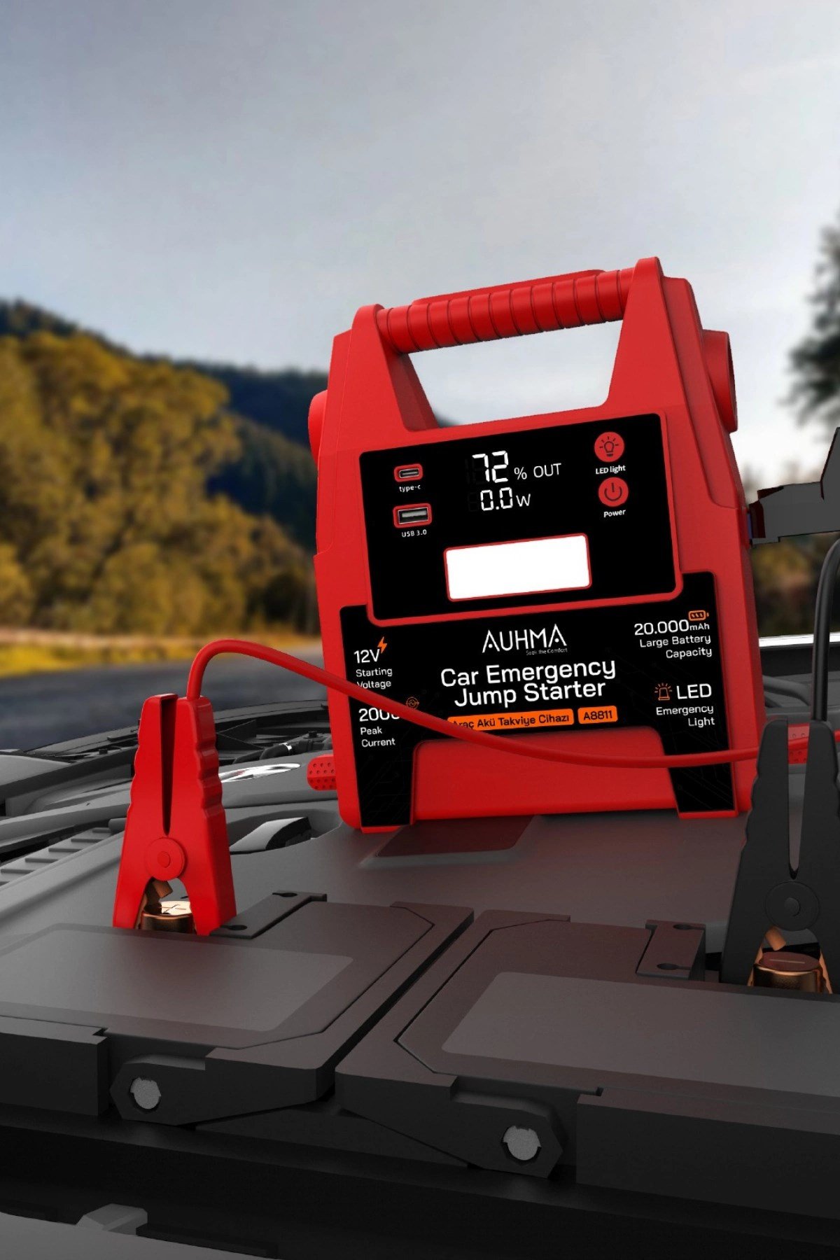 Auhma  A8811 20.000 Mah Profesyonel Akü Takviyeli Şarjlı Powerbank & Dijital Fener 