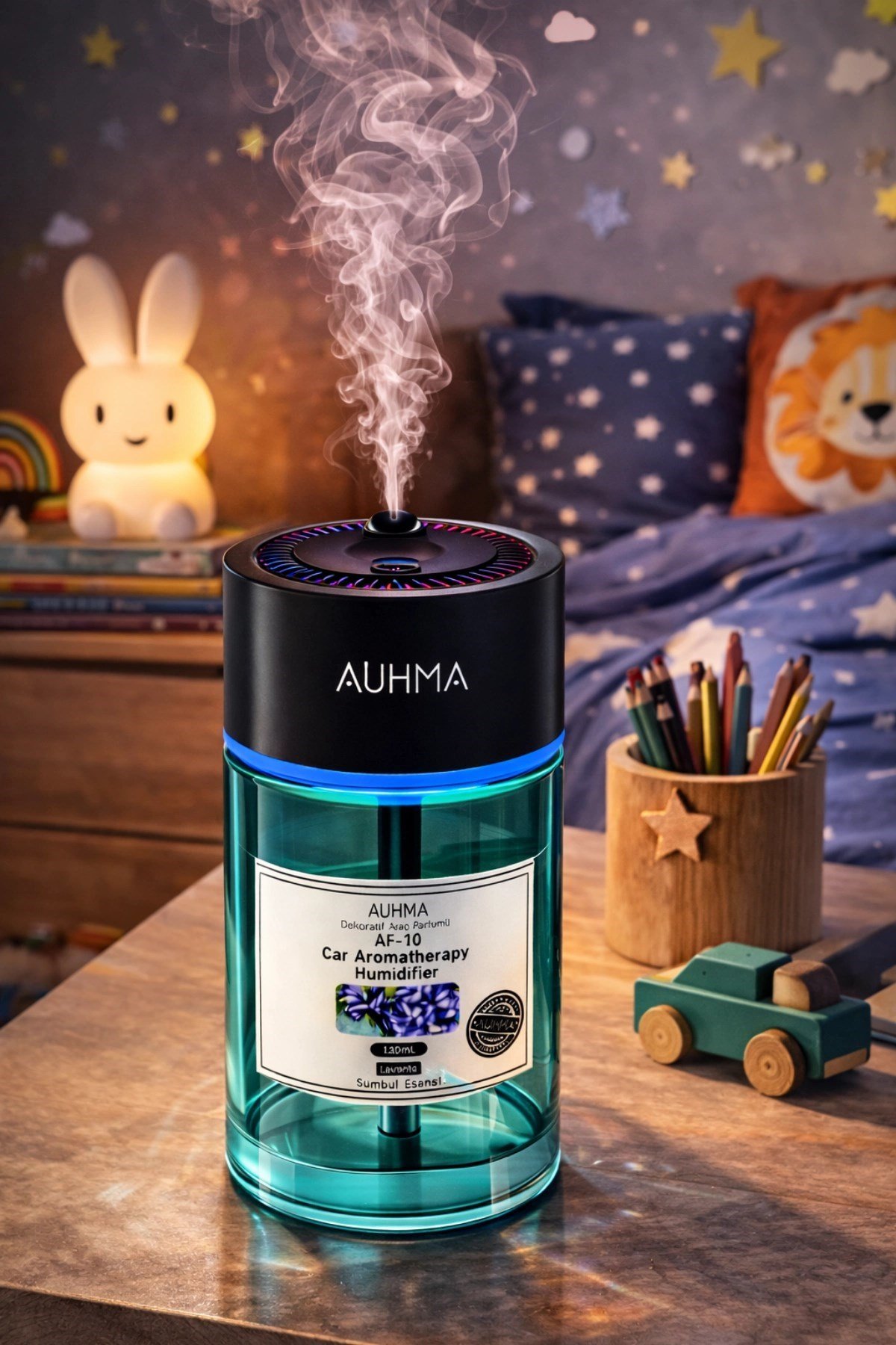 Auhma AF-10 Araç İçi Hava Nemlendirici & Koku Makinesi Blue Ocean Esansı – 120ml Aromaterapi Difüzör Araç Kokusu