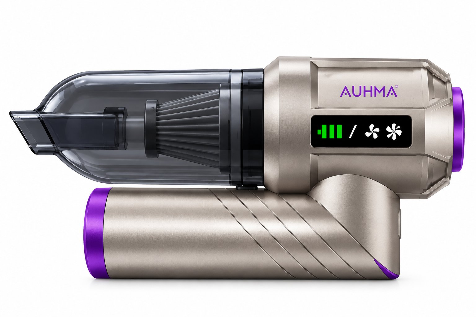 AUHMA AHV-06 22.000Pa 6000mAh Kablosuz Araç Süpürgesi Brushless Motor Katlanabilir Üfleme Çekme 3 Kademeli Gri-Mor
