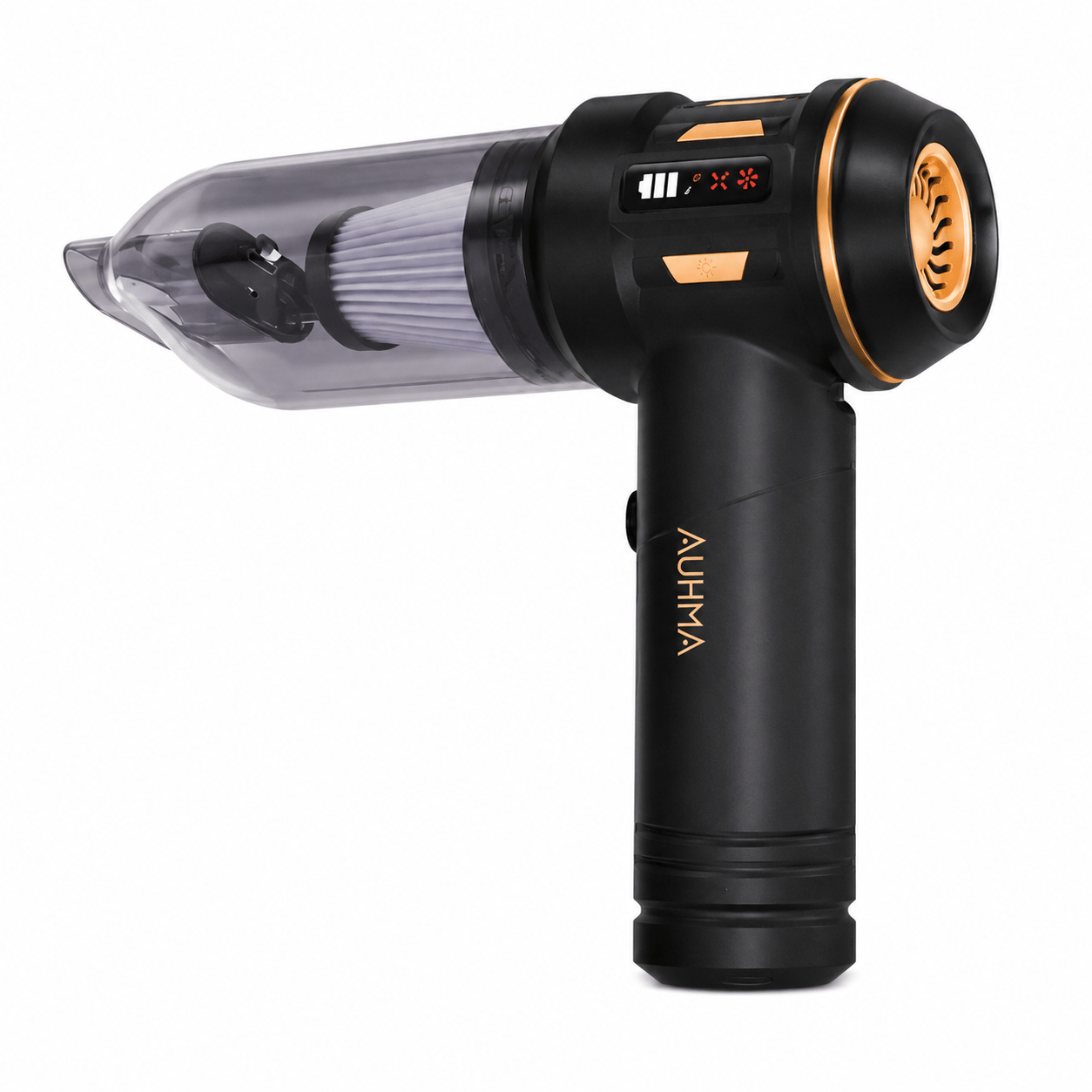 AUHMA AHV-20 22.000Pa 100W Kablosuz Araç Süpürgesi LED Işıklı 6000mAh Brushless Motor Hava Üfleme Çekme Siyah