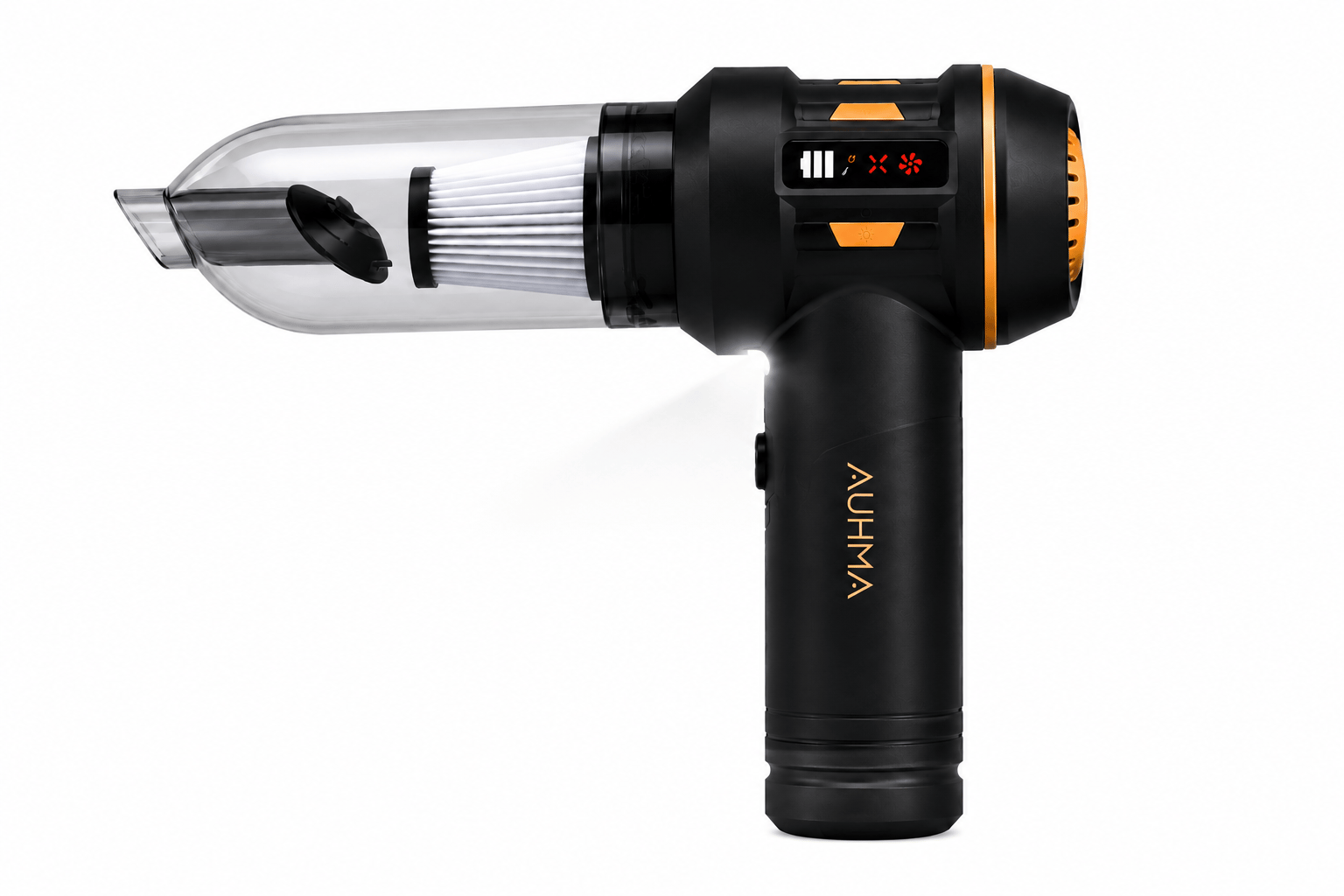 AUHMA AHV-20 22.000Pa 100W Kablosuz Araç Süpürgesi LED Işıklı 6000mAh Brushless Motor Hava Üfleme Çekme Siyah