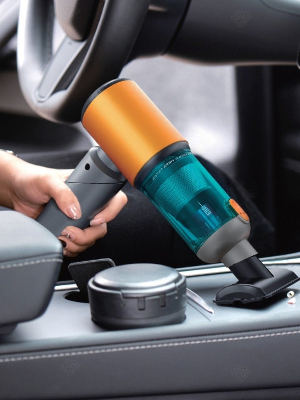 AUHMA AHV-27 22.000Pa Kablosuz Araç İçi El Süpürgesi 220W Güçlü Motor 9.000mAh Şarjlı Hava Üfleyici Araç & Ev Temizlik Süpürgesi Mor