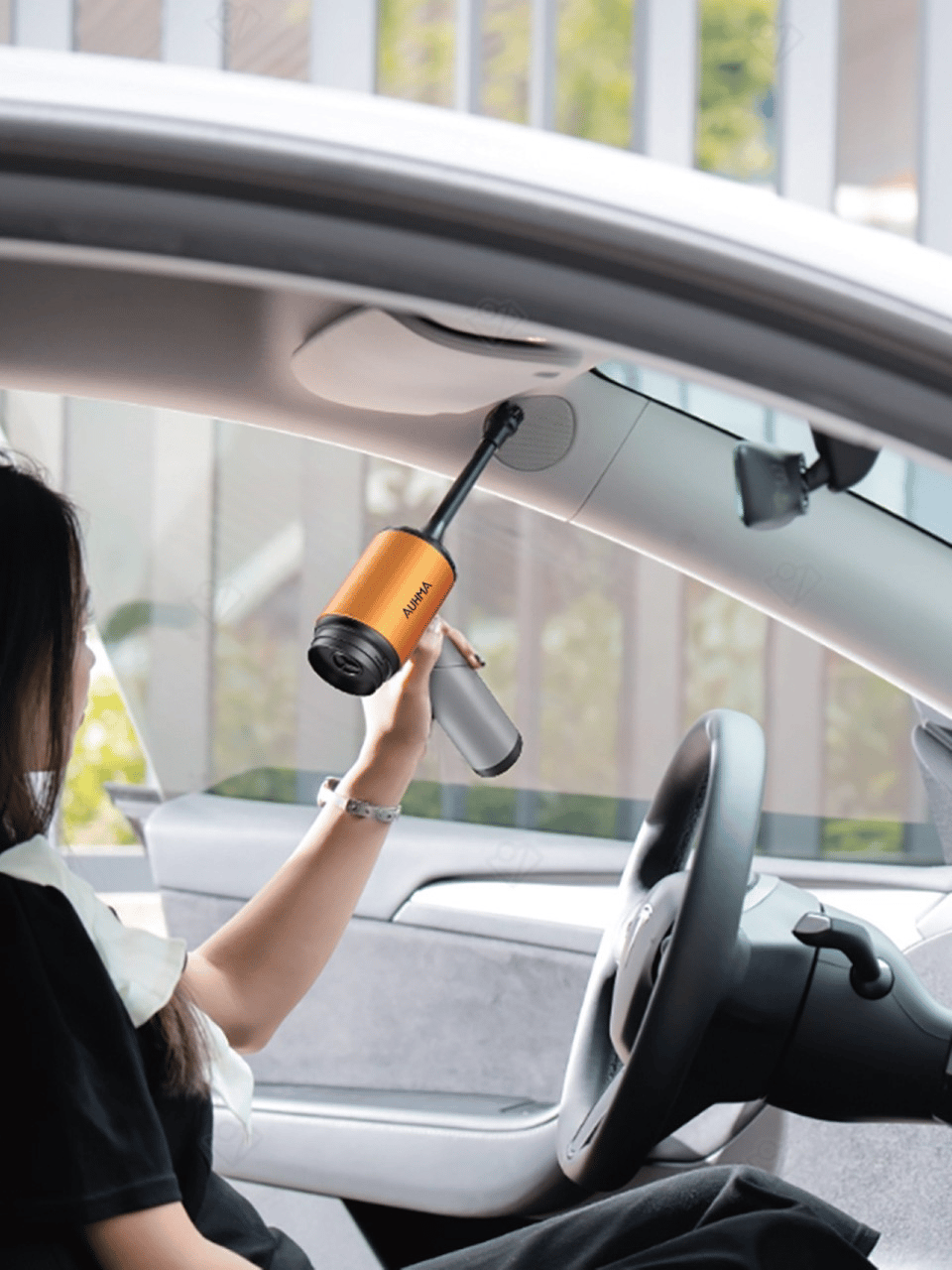 AUHMA AHV-27 22.000Pa Kablosuz Araç İçi El Süpürgesi 220W Güçlü Motor 9.000mAh Şarjlı Hava Üfleyici Araç & Ev Temizlik Süpürgesi Mor