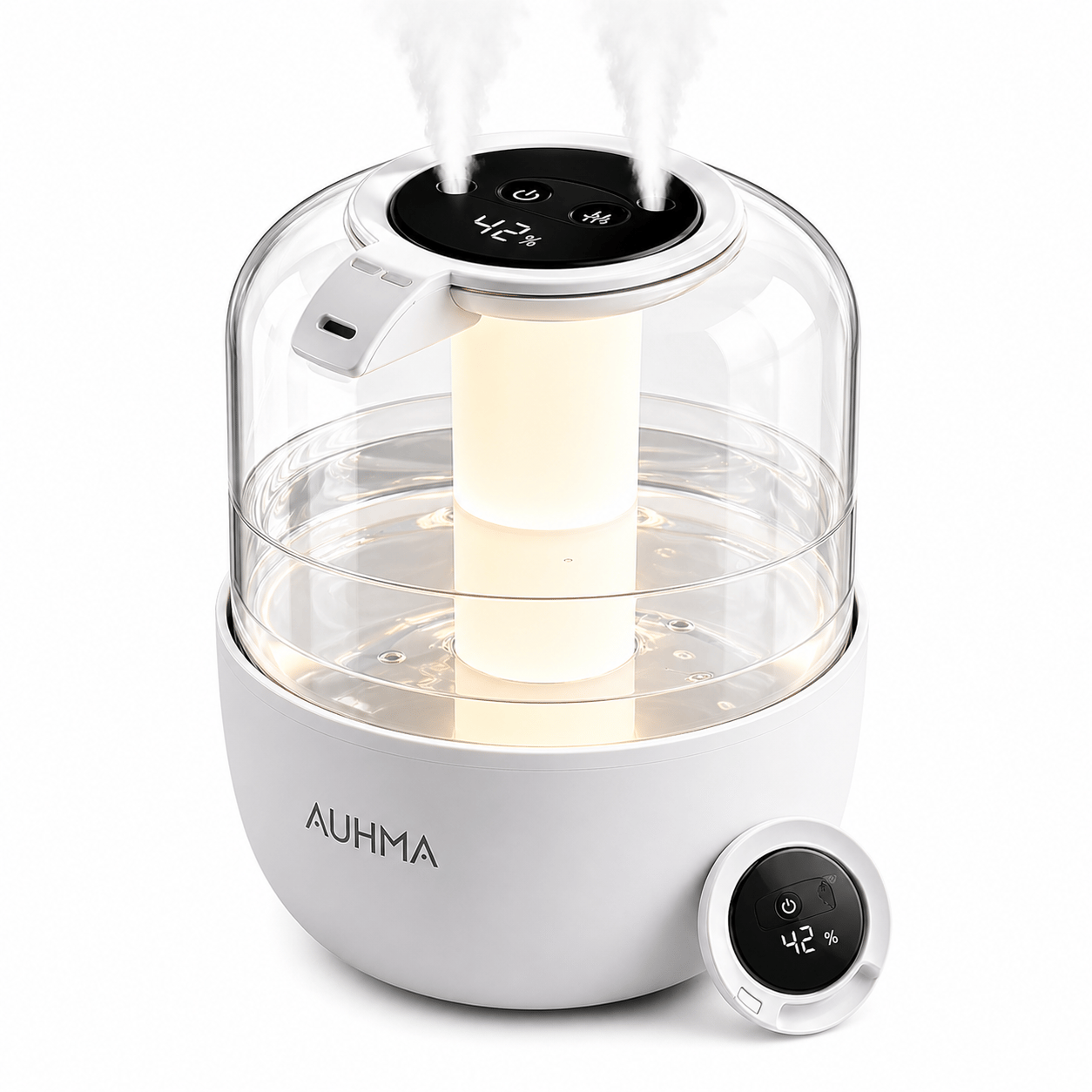 AUHMA APH-08 4L Akıllı Nemlendirici Çift Sprey Dijital Göstergeli Aromaterapi Uyumlu Sessiz Buhar Makinesi