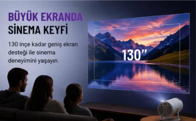 Auhma APR4 4K UHD 2GB Ram 16GB Hafıza Akıllı Android Projeksiyon Cihazı