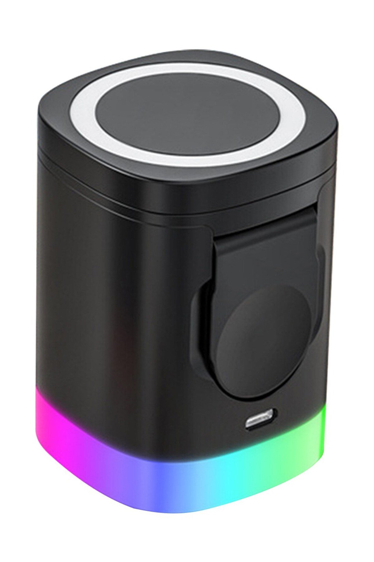Bagajon 3'ü 1 Arada MagSafe Kablosuz Şarj Standı 15W RGB Işıklı Telefon, Apple Watch ve Kulaklık Şarj İstasyonu