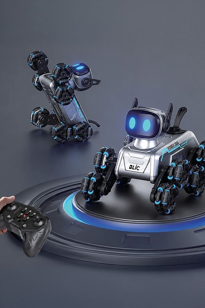 Bagajon BRB2 AI Akıllı Robot Köpek 2.4GHz Uzaktan Kumandalı Jest ve Ses Kontrollü 360° Akrobatik RGB Işıklı Buhar Efektli Şarjlı Oyuncak
