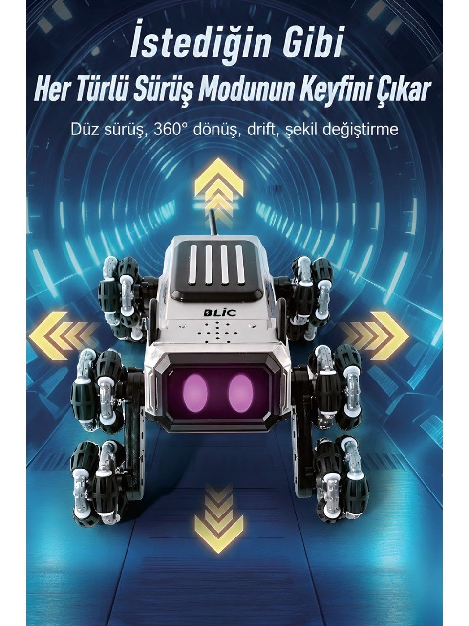 Bagajon BRB4 AI Akıllı Robot Köpek – Su Atışlı 2.4GHz Uzaktan Kumandalı Jest Kontrollü Akrobatik Işıklı Sesli Robot Oyuncak