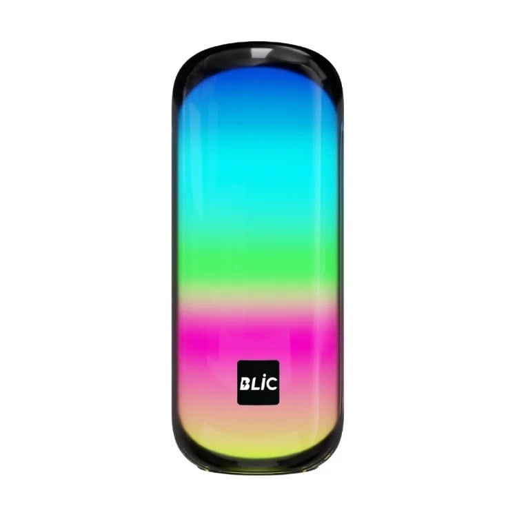 Blic BLS-73 12W RGB Işıklı Bluetooth Hoparlör TWS Stereo USB TF AUX Destekli Kumaş Dokulu Kablosuz Speaker Mavi