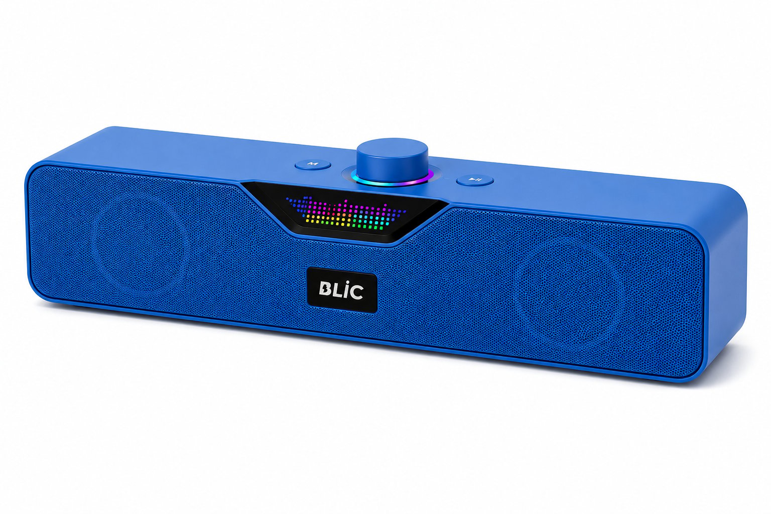 Blic BLS-86 Bluetooth 5.4 Mini Soundbar 6W RMS 1500mAh Kablosuz Masaüstü Hoparlör TF Kart USB Destekli Mavi