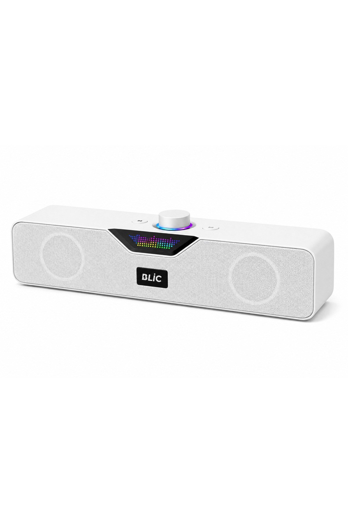 Blic BLS-86 Bluetooth 5.4 Mini Soundbar 6W RMS 1500mAh Kablosuz Masaüstü Hoparlör TF Kart USB Destekli Beyaz