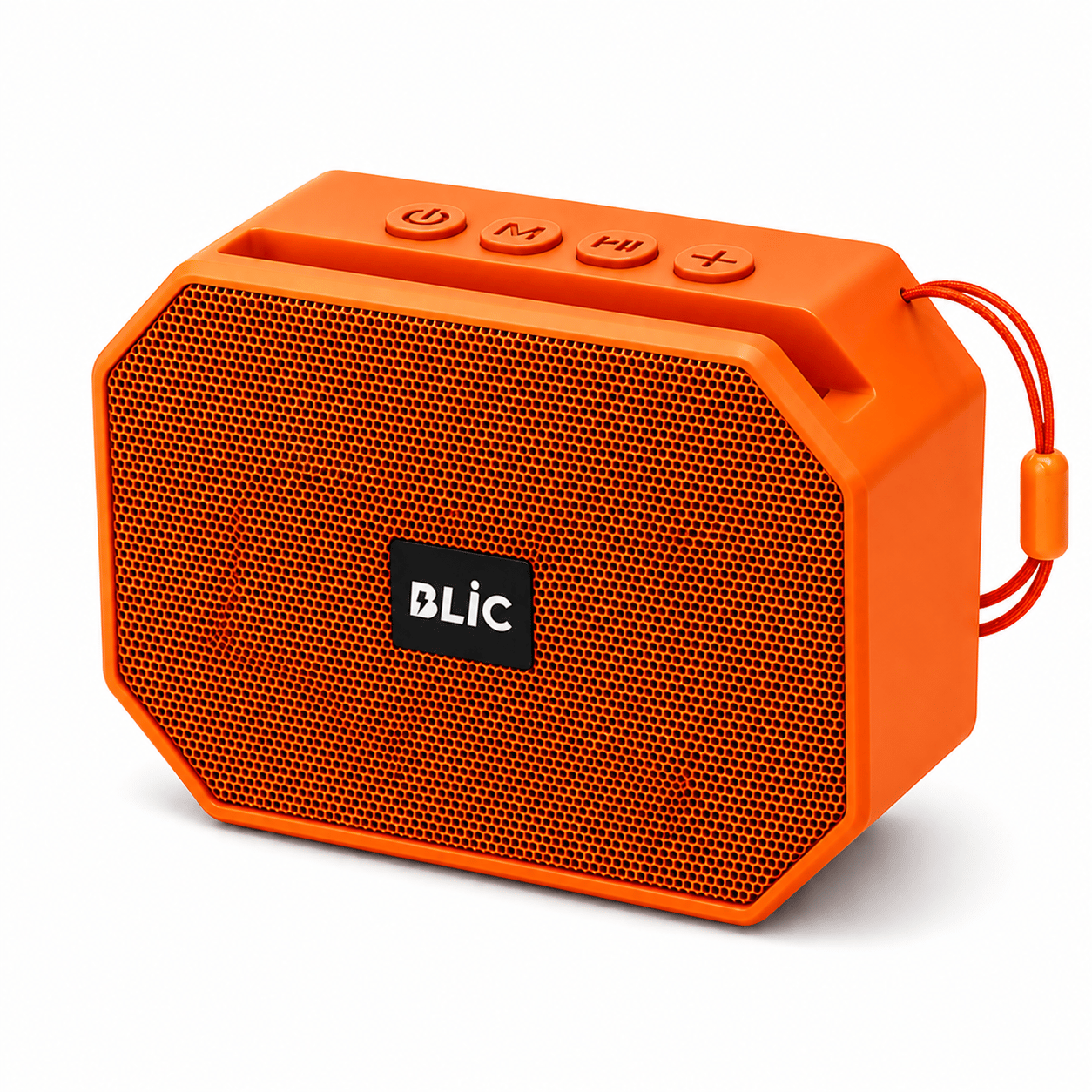 Blic BLS-89 Bluetooth 5.4 Taşınabilir Kablosuz Hoparlör 6W RMS Telefon Standlı 1200mAh USB TF Kart Askılı Turuncu